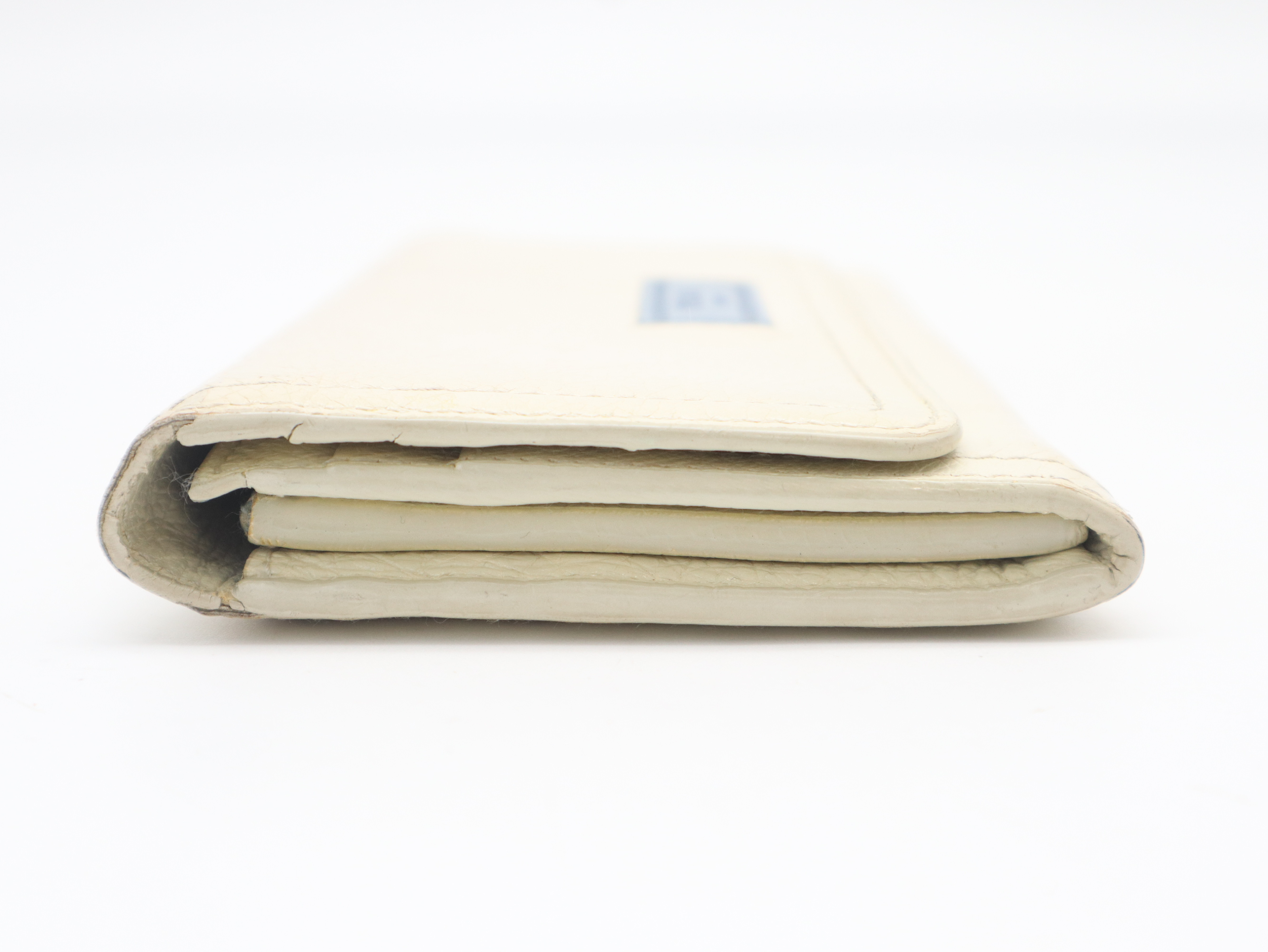 1MH132 Tape Logo Long Wallet, Ivory — view 5