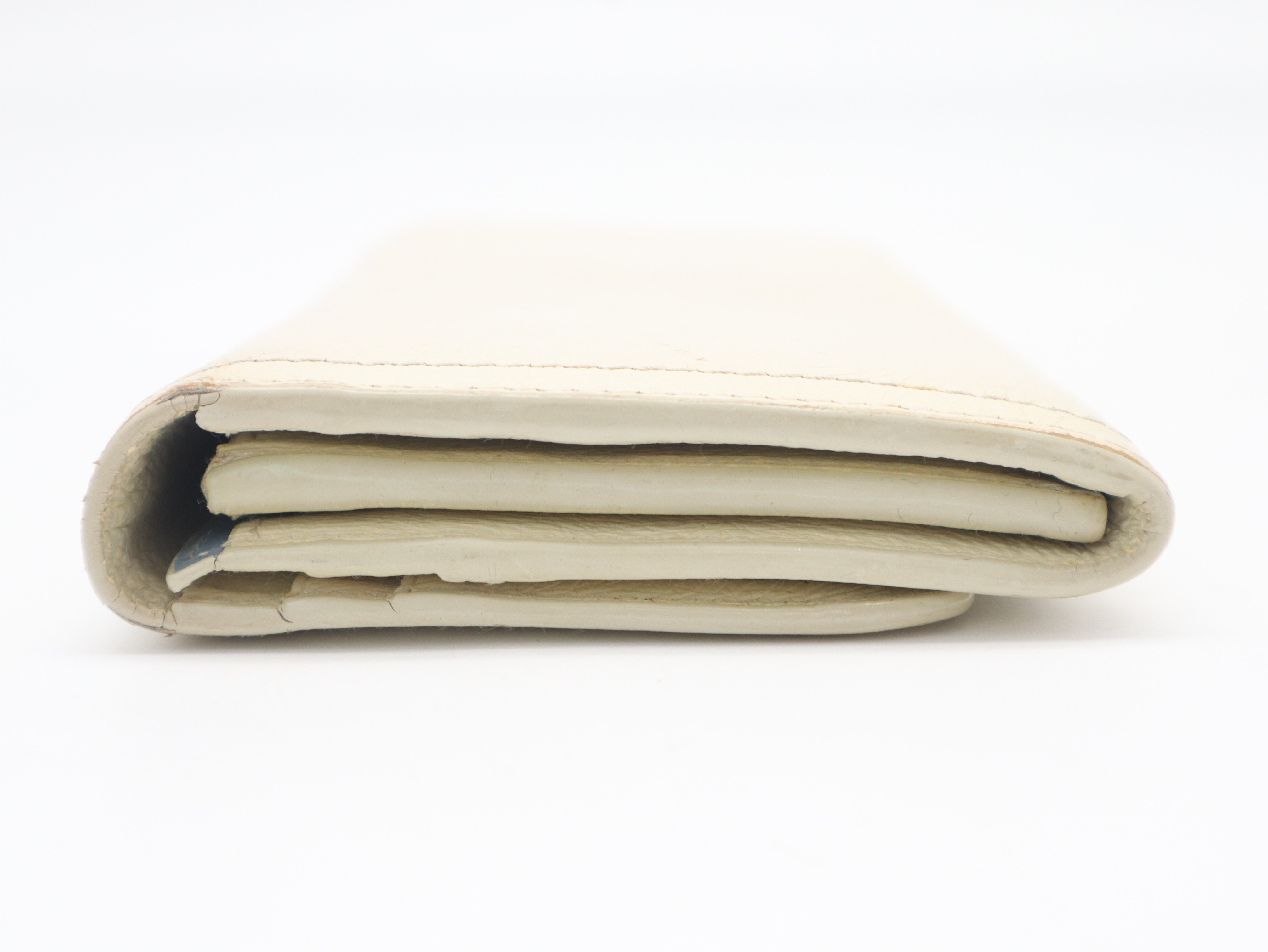 1MH132 Tape Logo Long Wallet, Ivory — view 6