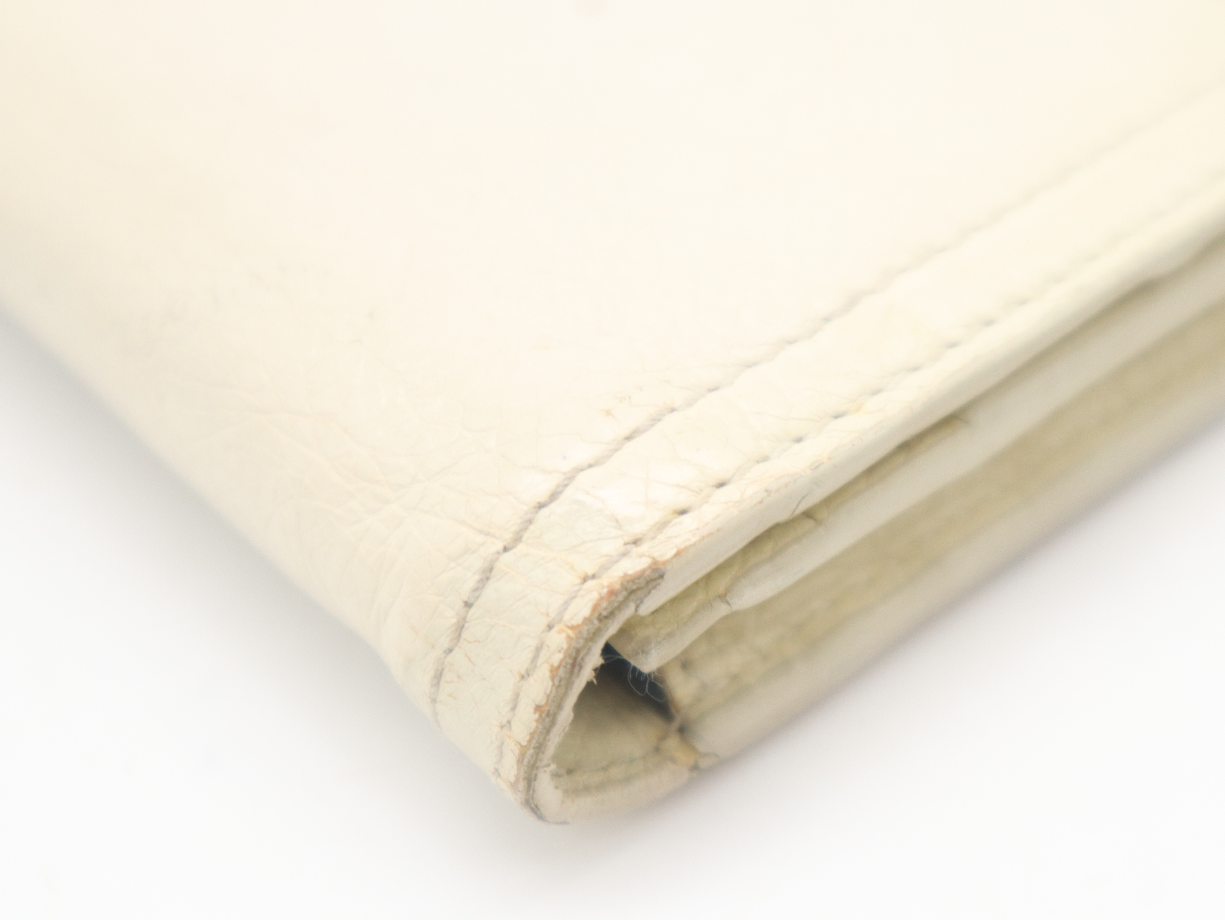 1MH132 Tape Logo Long Wallet, Ivory — view 7