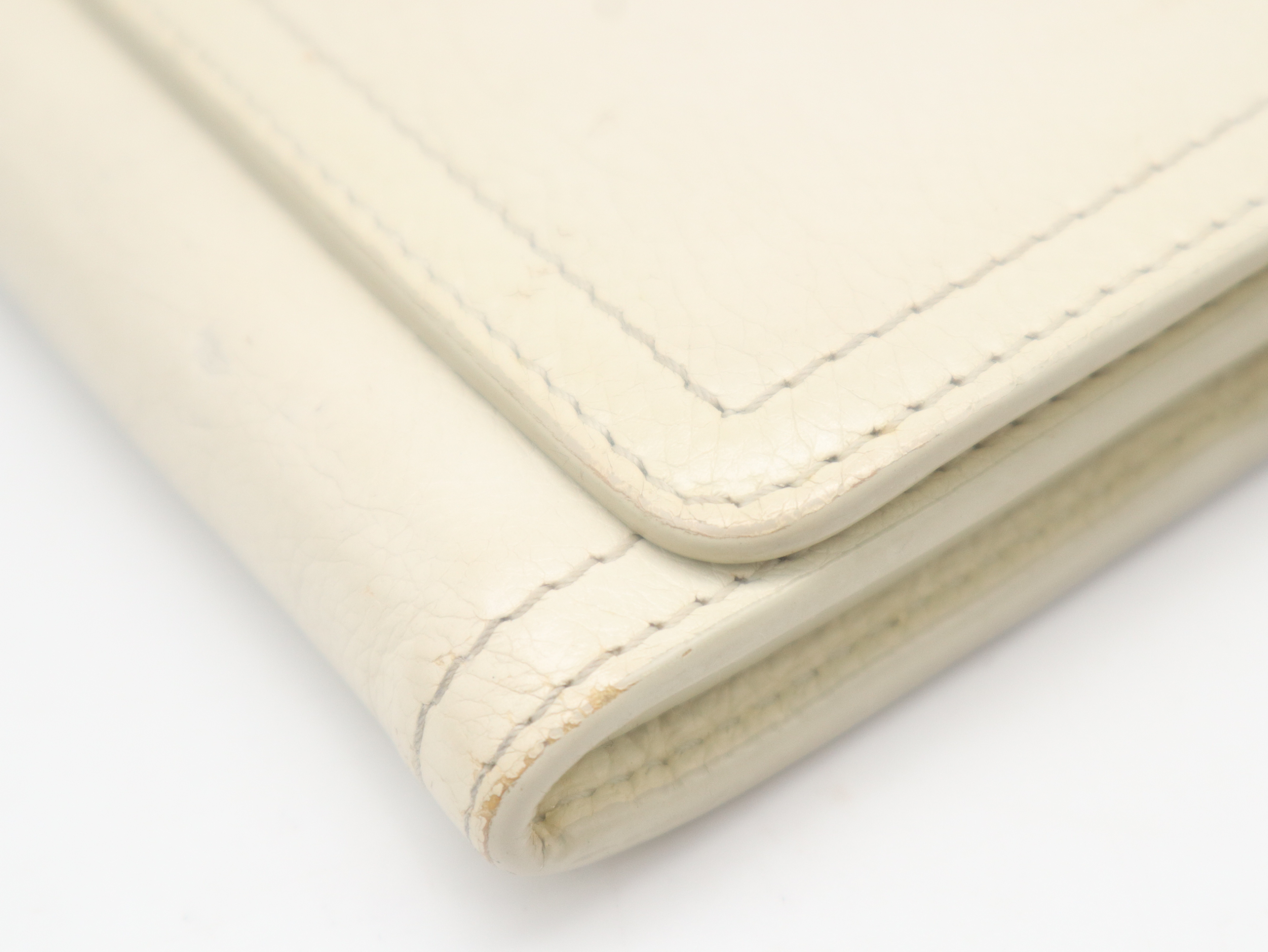 1MH132 Tape Logo Long Wallet, Ivory — view 8