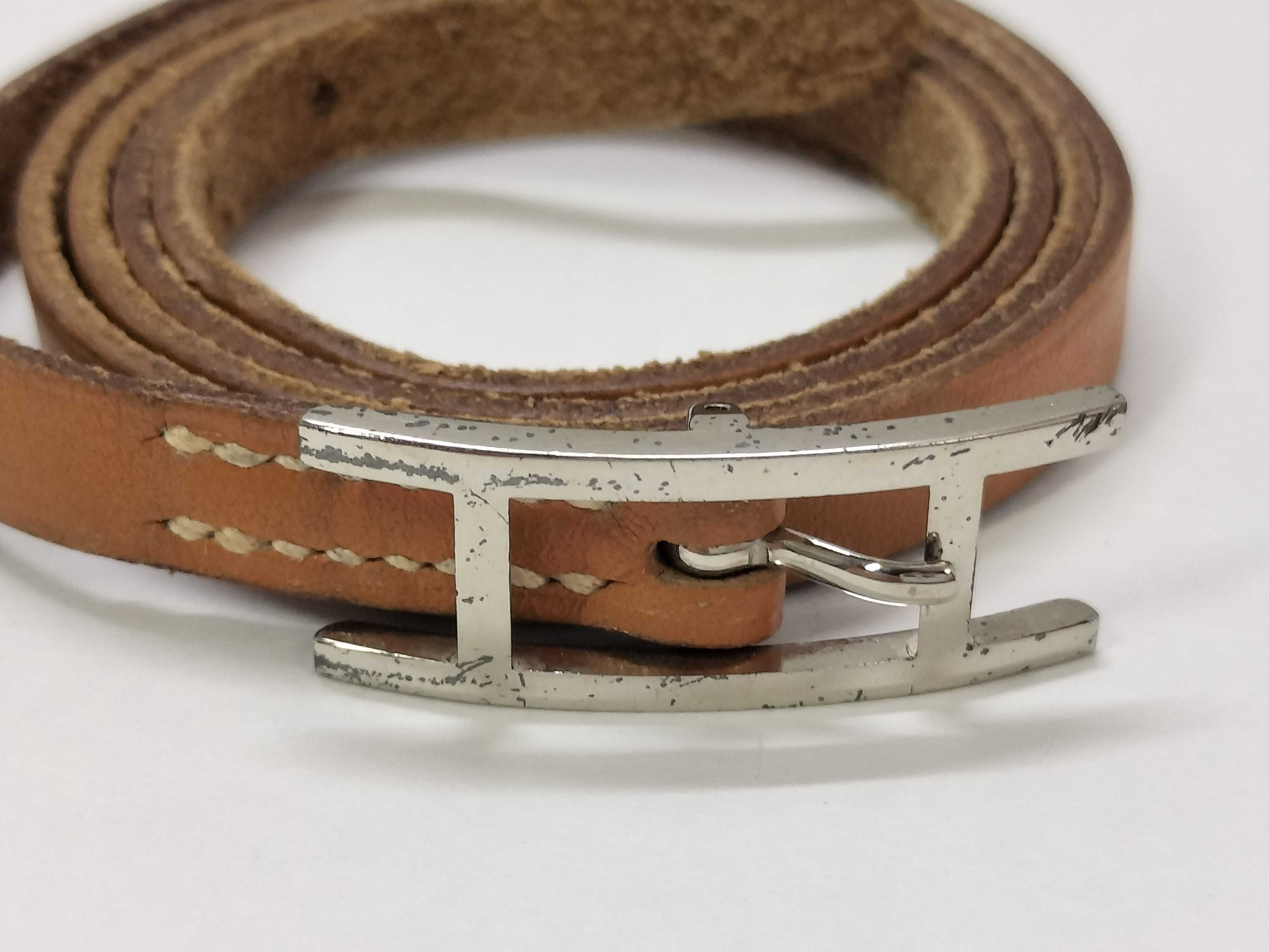 Api Leather Brown Silver Bracelet Choker Necklace — view 3