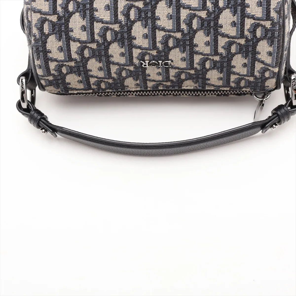 Oblique Roller Bag, Canvas x Leather Shoulder Bag, Navy x Black — view 5