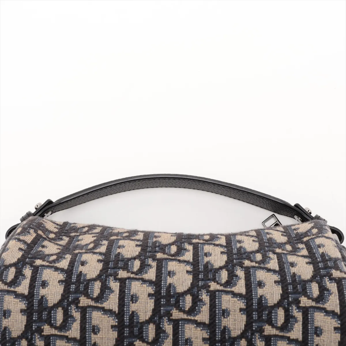 Oblique Roller Bag, Canvas x Leather Shoulder Bag, Navy x Black — view 6