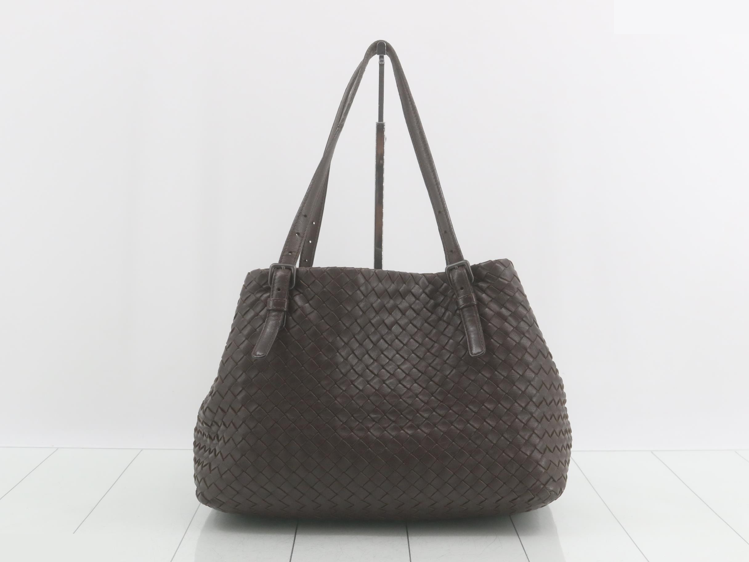 Intrecciato Leather Tote Bag — view 2