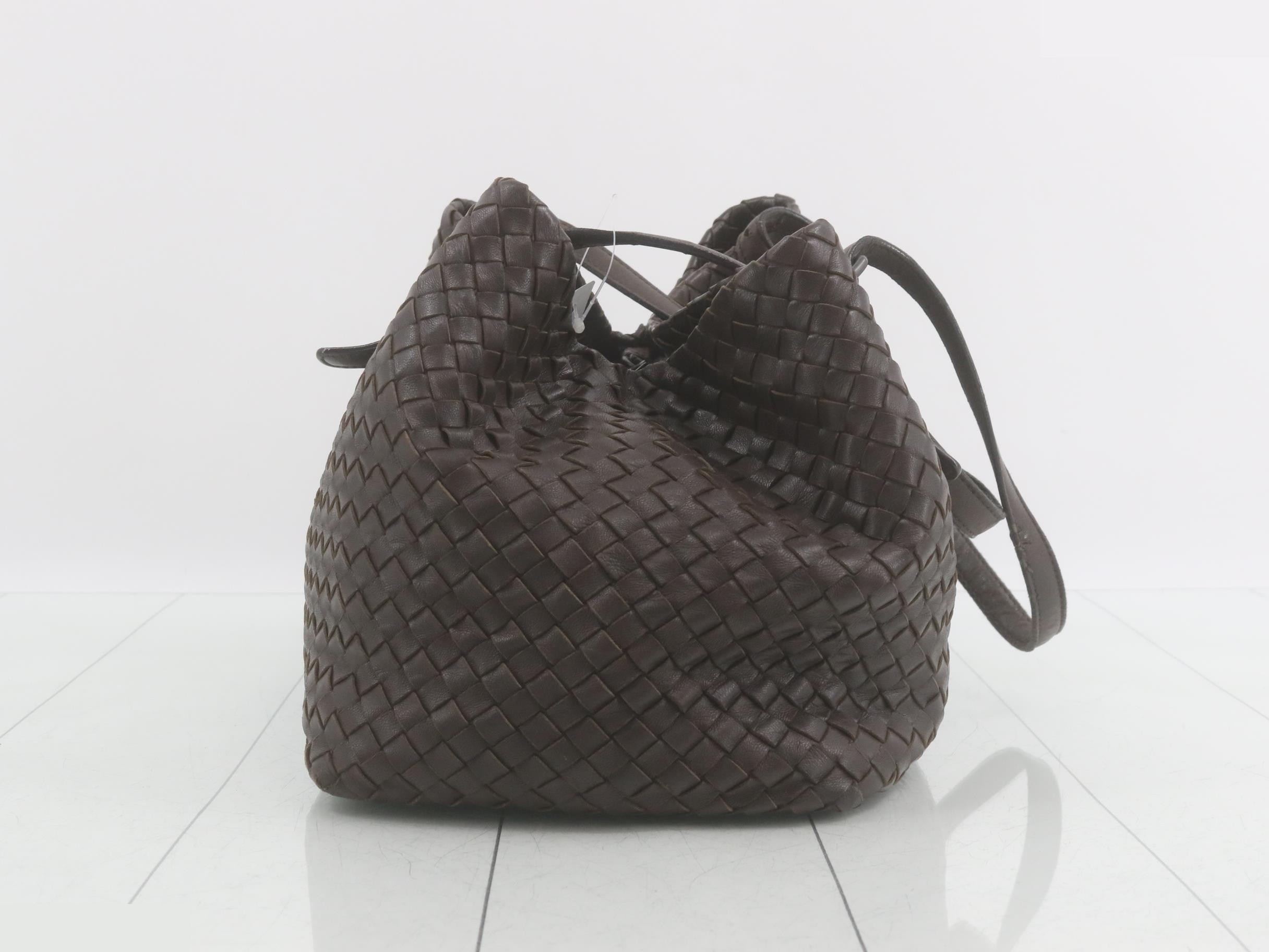 Intrecciato Leather Tote Bag — view 3