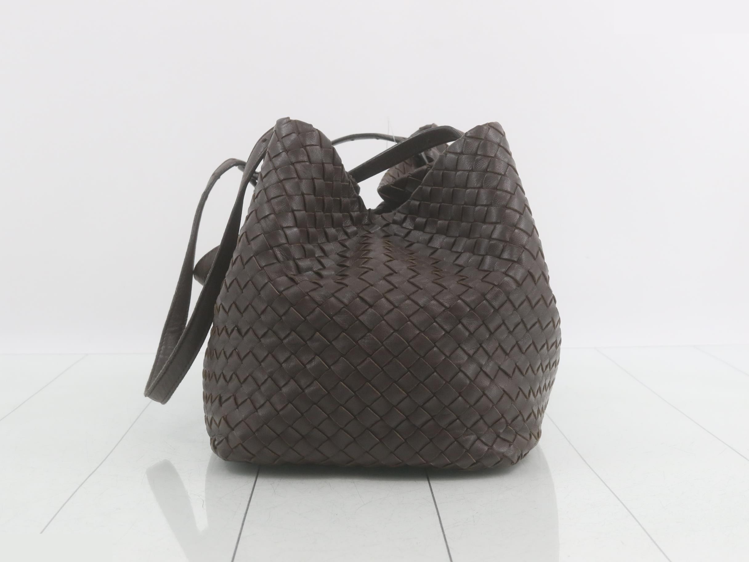 Intrecciato Leather Tote Bag — view 4