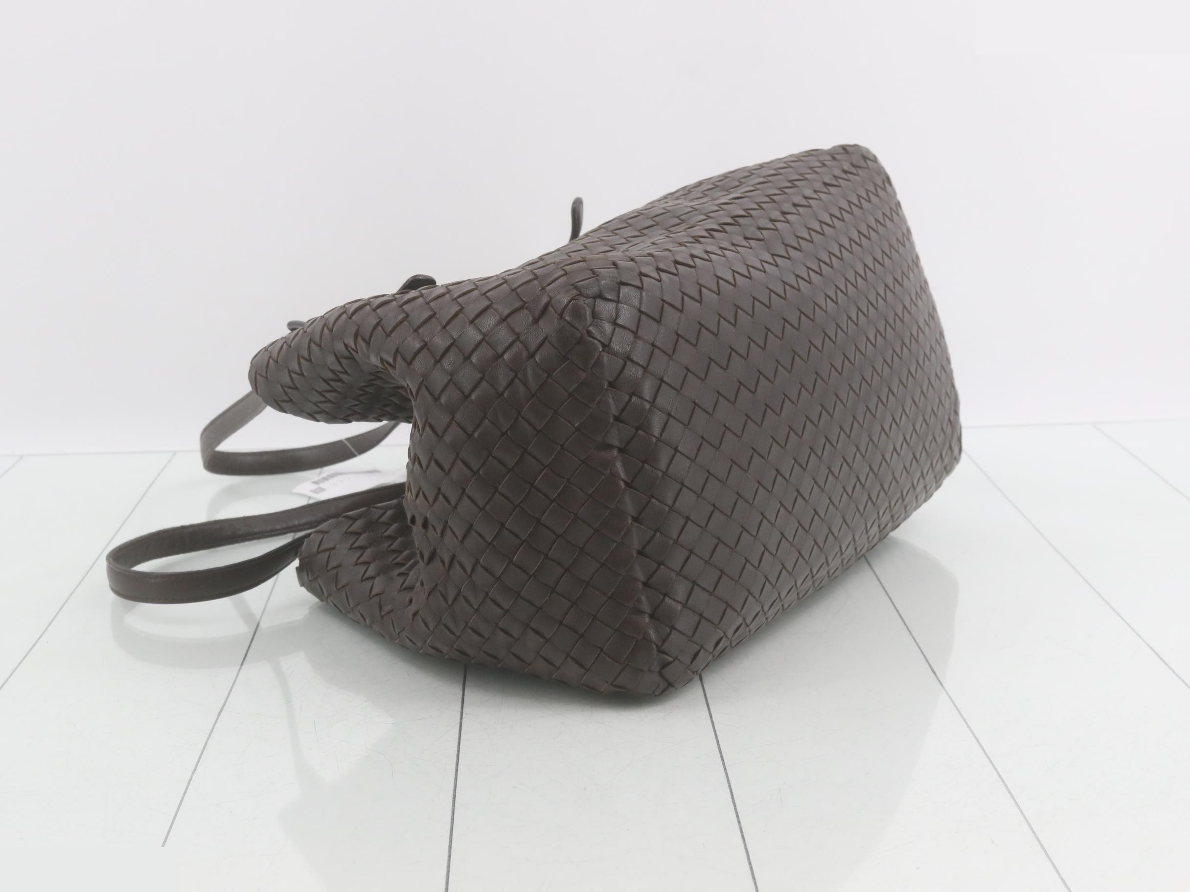 Intrecciato Leather Tote Bag — view 5