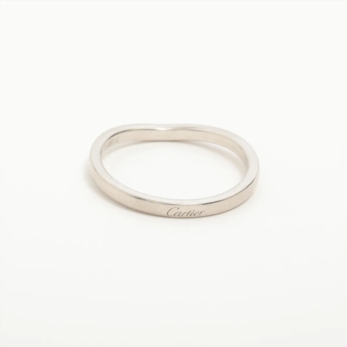 Ballerina Curve Wedding Ring, Pt950, 3.6g, Size 56, EWB623 — view 2