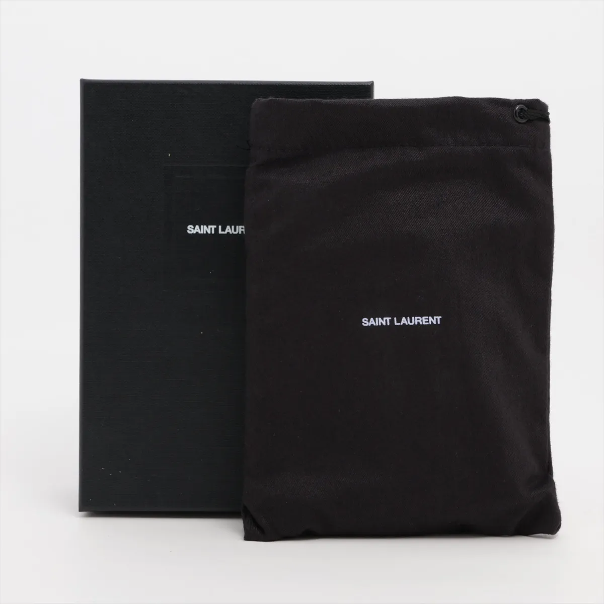 V Stitch YSL Logo BND668288 Leather Compact Wallet Black — view 7