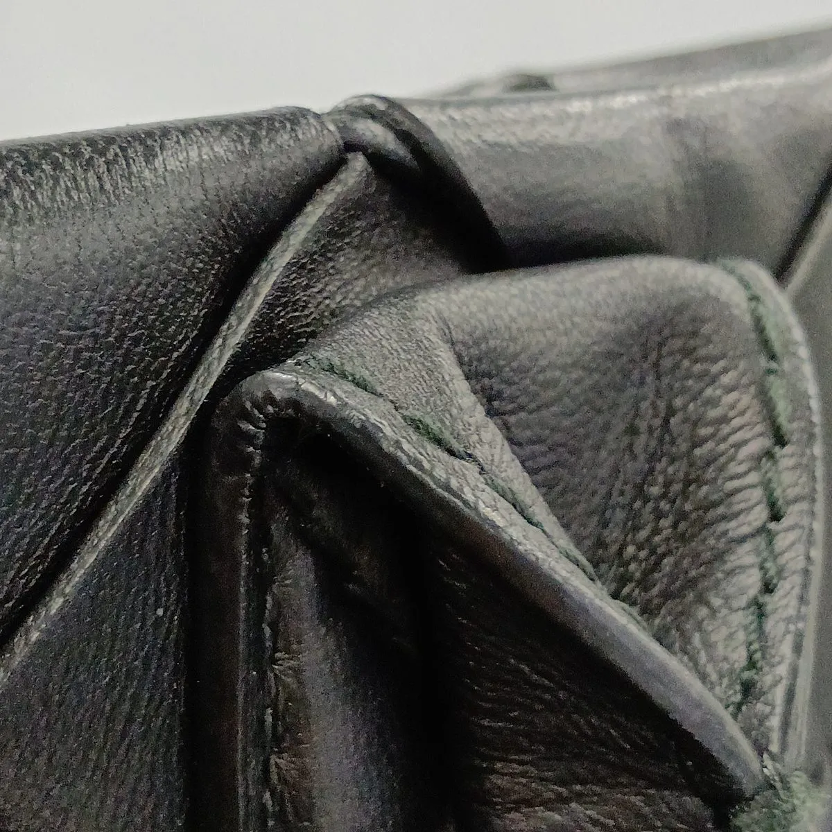 Maxi Intrecciato Leather Tote Bag, Black — view 10