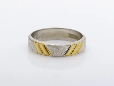 Pt850/K18 Celine Combination Ring, 3.6g