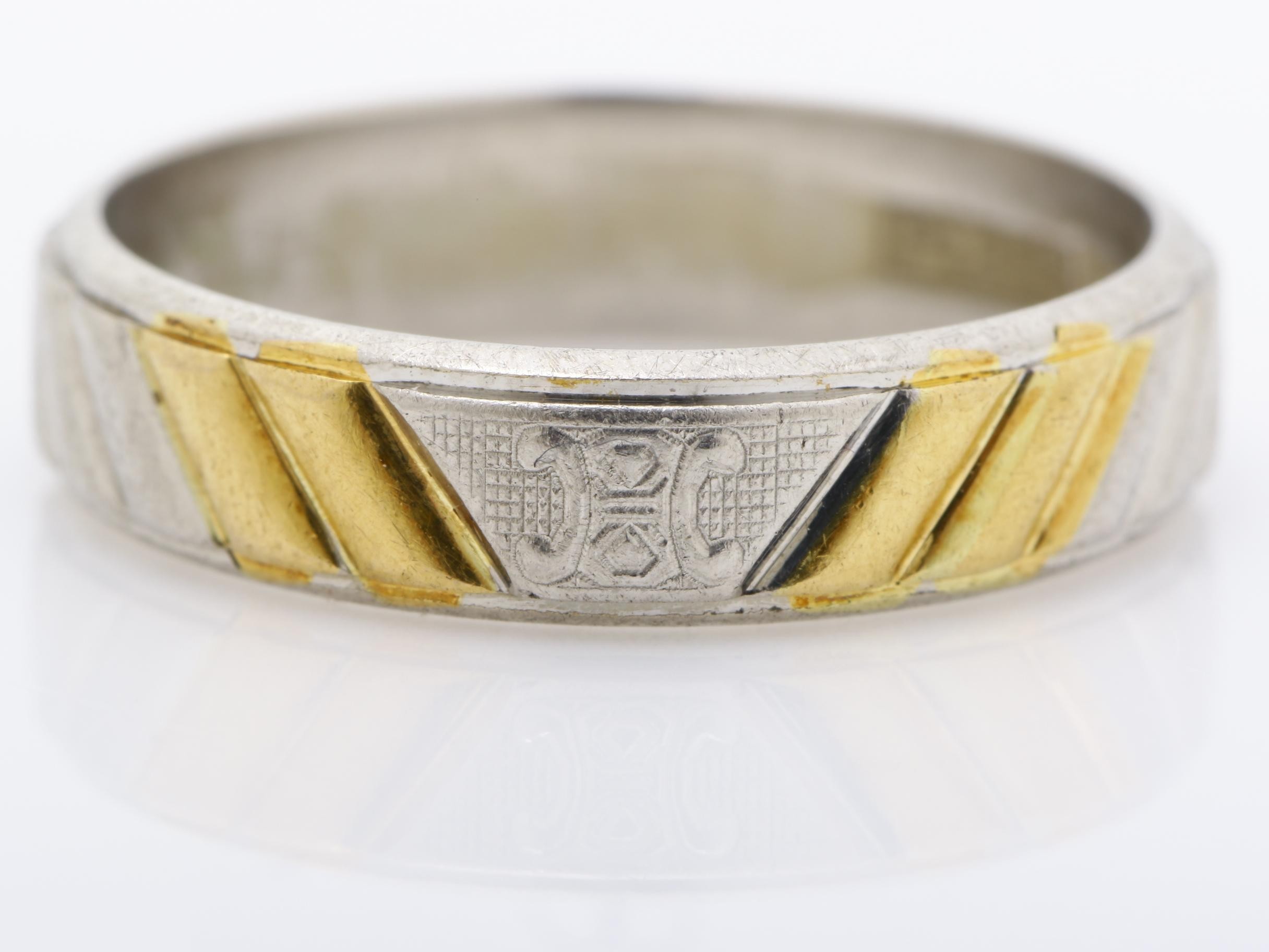 Pt850/K18 Celine Combination Ring, 3.6g — view 2