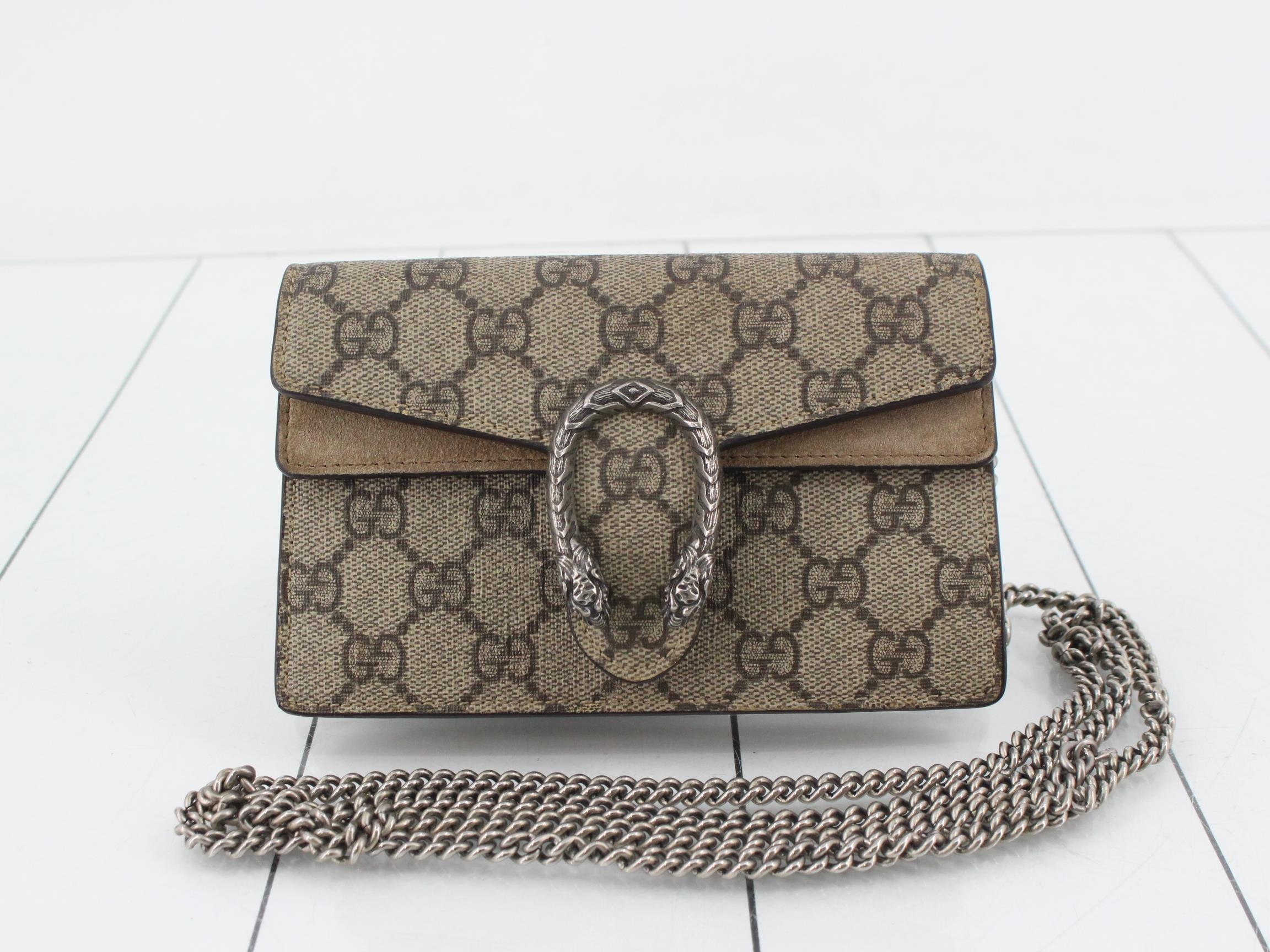 Dionysus GG Supreme Suede Chain Wallet