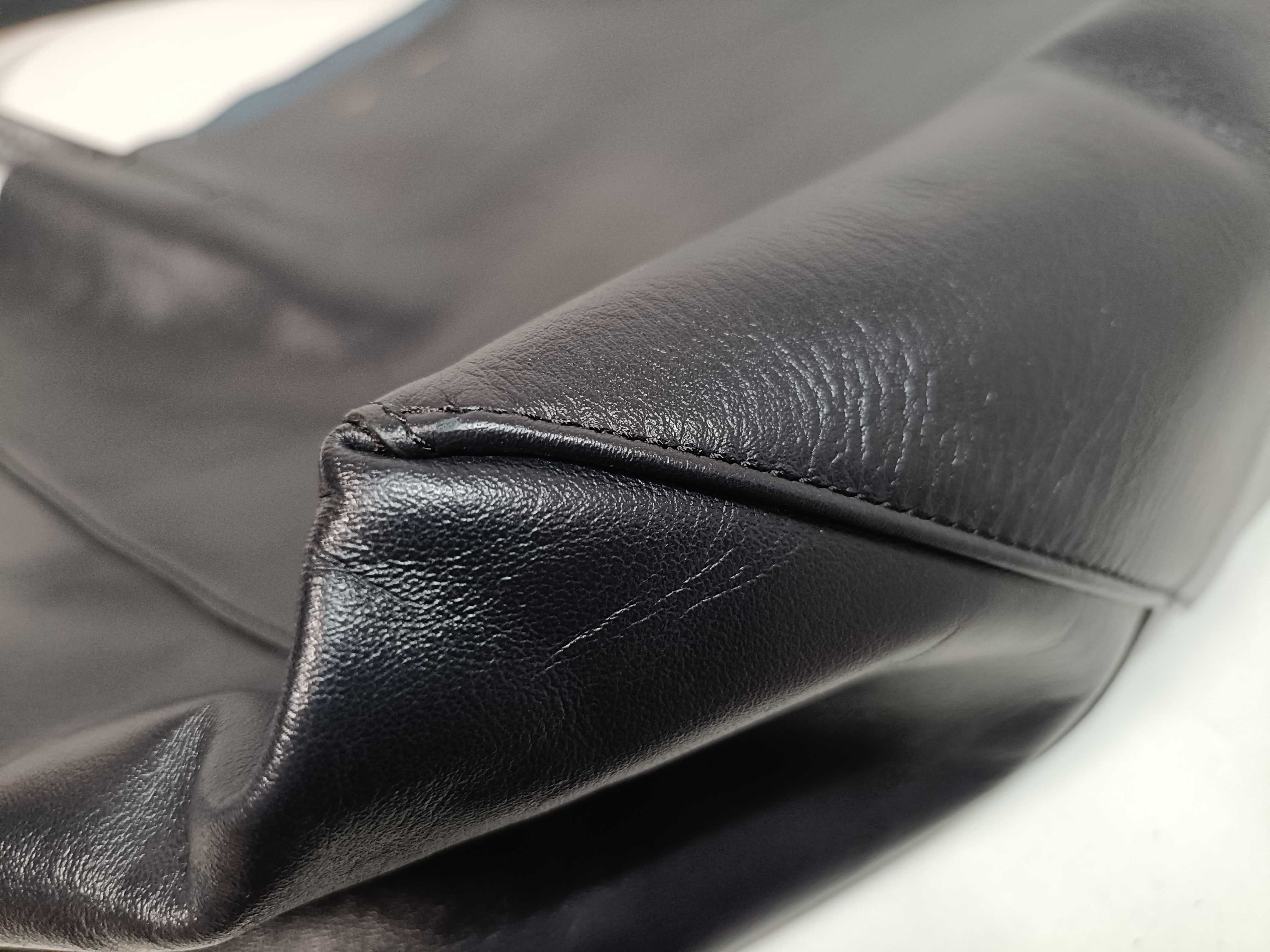 Horizontal Cabas Leather Tote Bag, Black Tote Bag — view 6