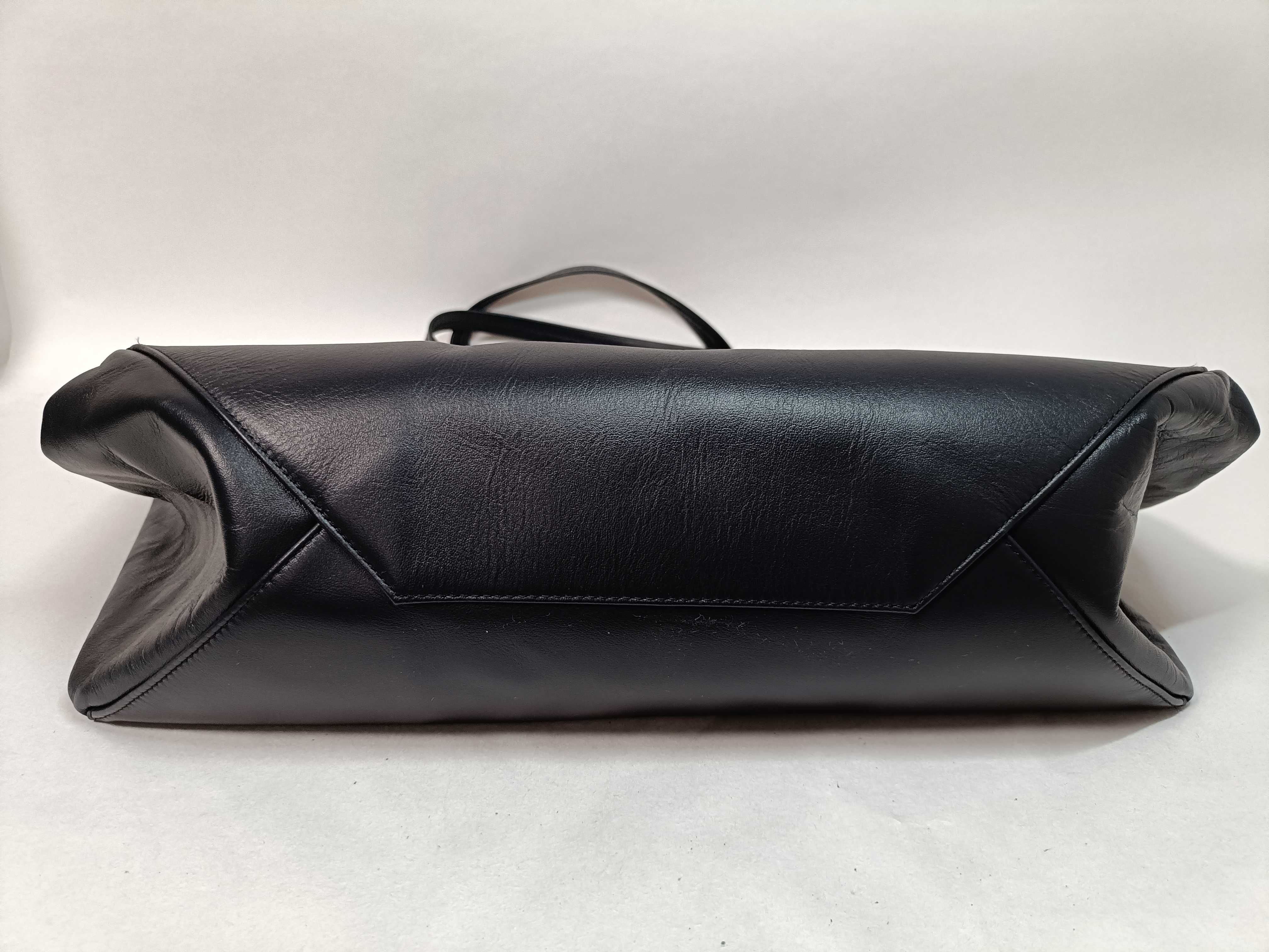 Horizontal Cabas Leather Tote Bag, Black Tote Bag — view 7