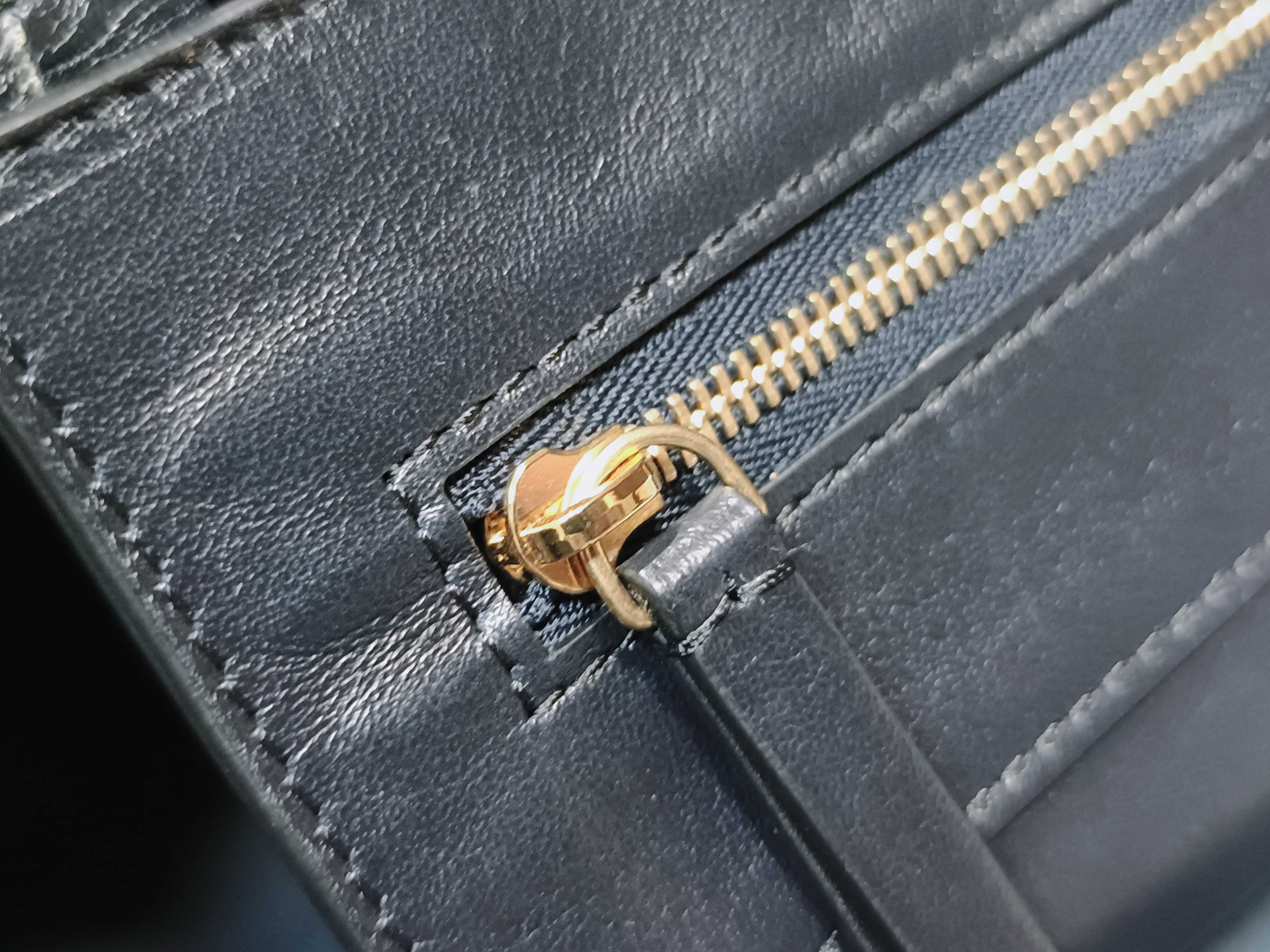 Horizontal Cabas Leather Tote Bag, Black Tote Bag — view 10
