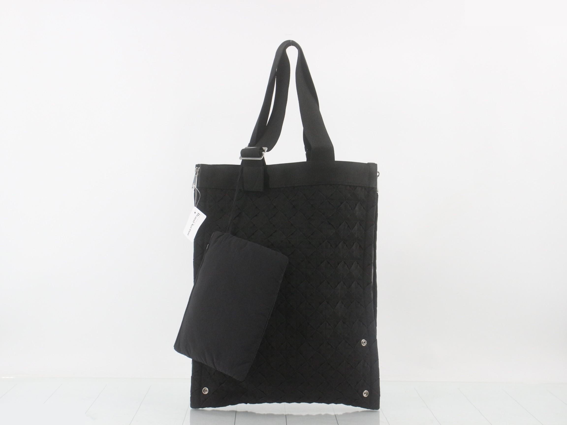 Maxi Intrecciato Tote Bag, Canvas, Black