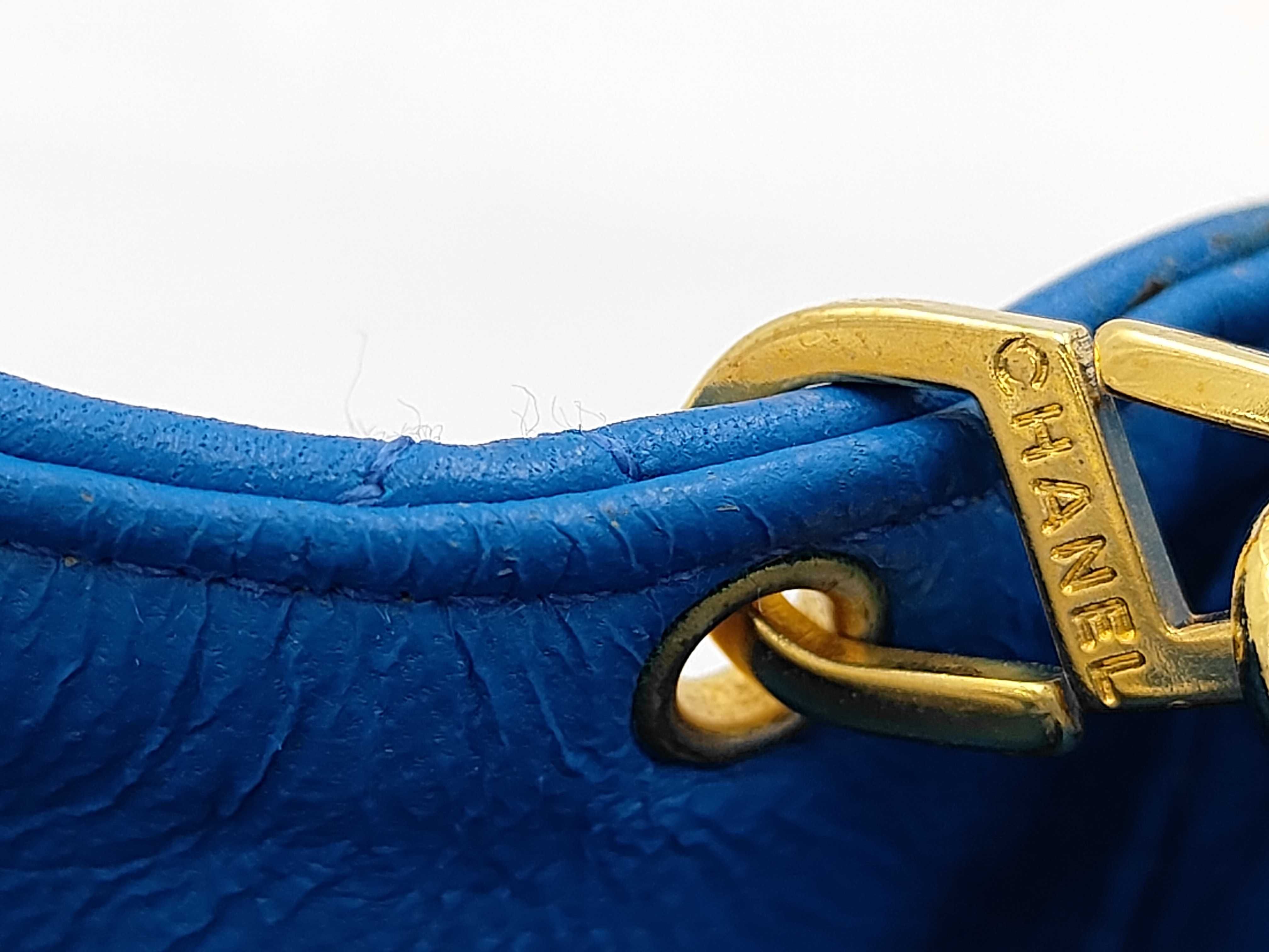 Vintage Trapezoid Single Flap Chain Shoulder Bag, Blue, 1795322 — view 8