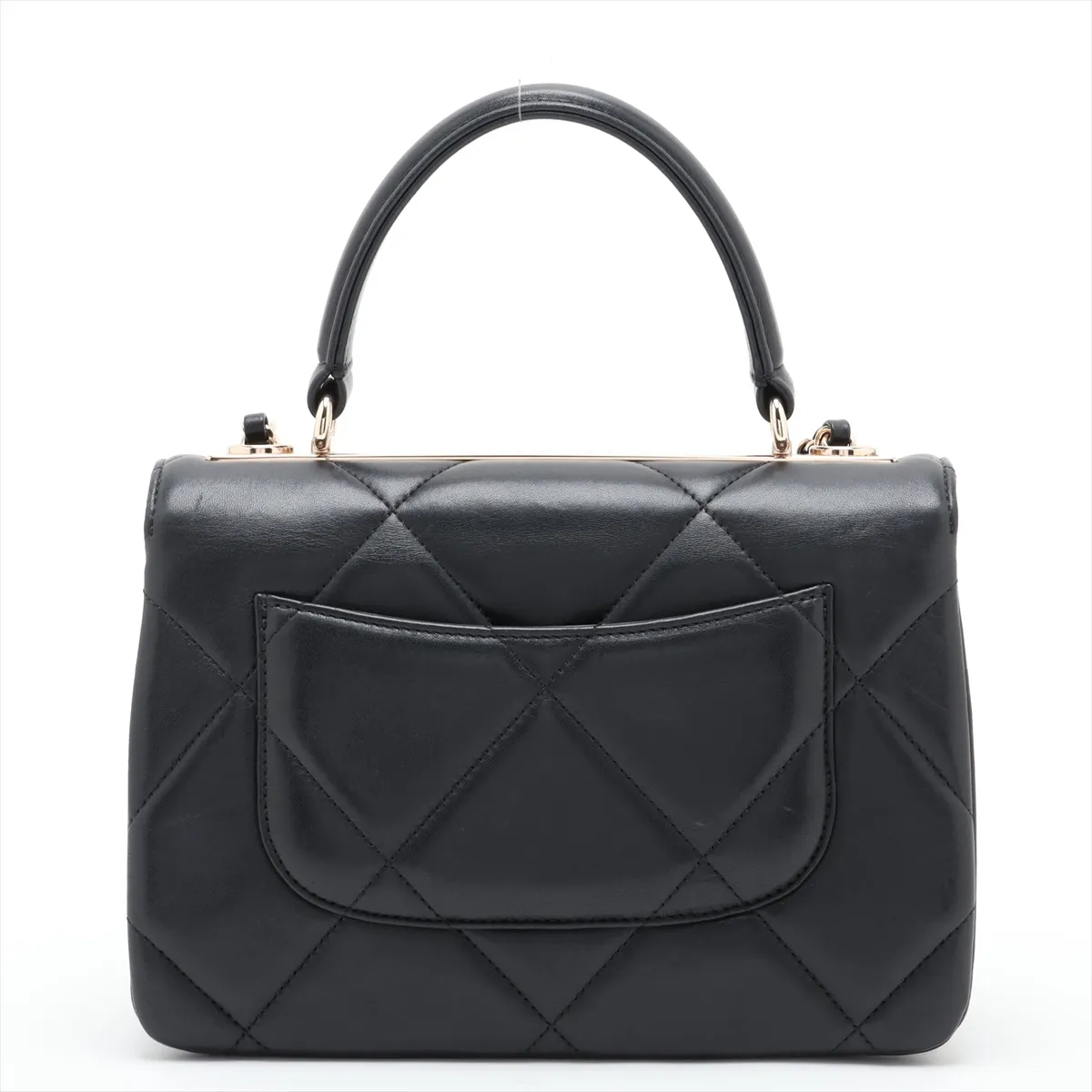 Trendy CC Lambskin 2-Way Handbag, Black with Gold Hardware, 28422447, serial number in the 28 range. — view 2