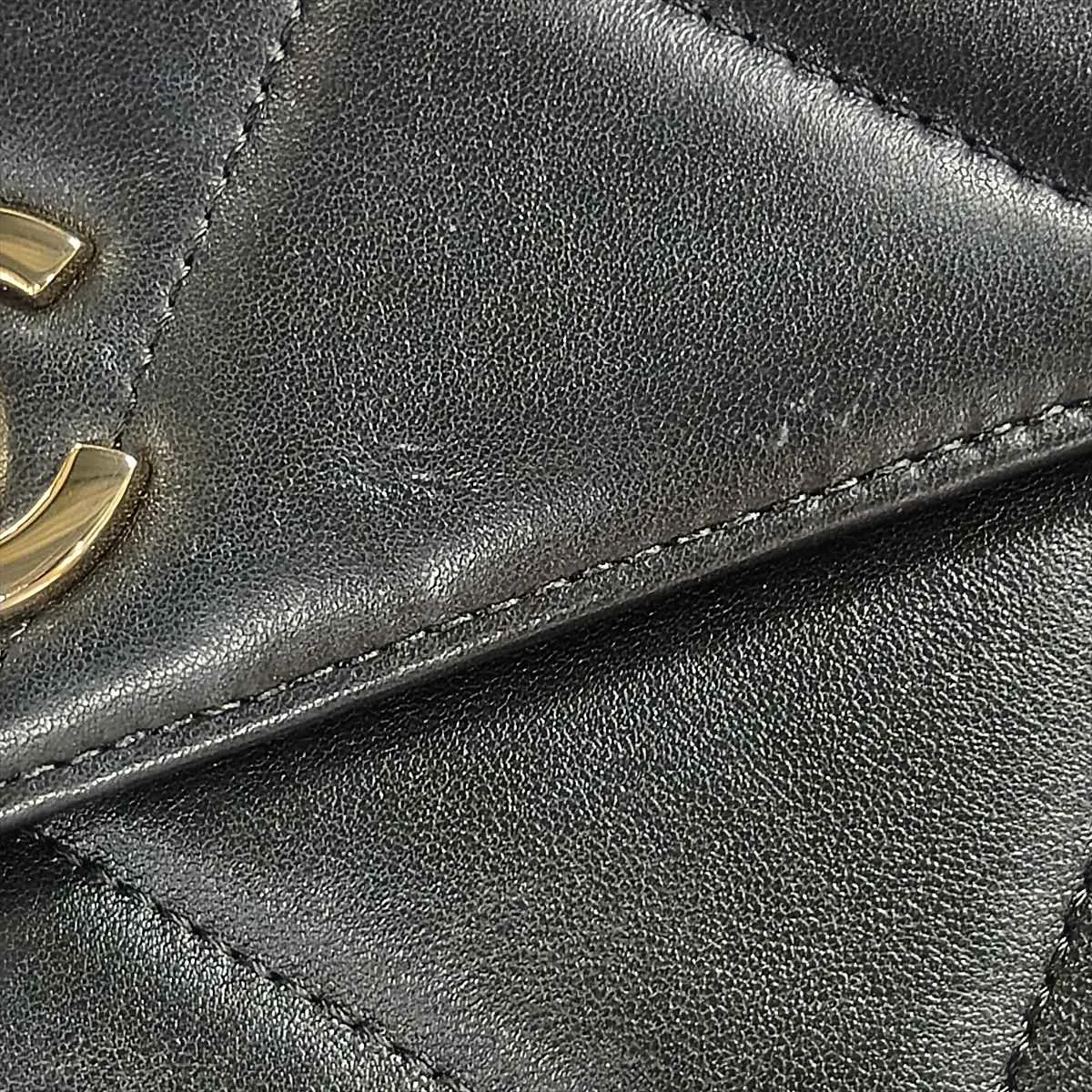 Trendy CC Lambskin 2-Way Handbag, Black with Gold Hardware, 28422447, serial number in the 28 range. — view 15