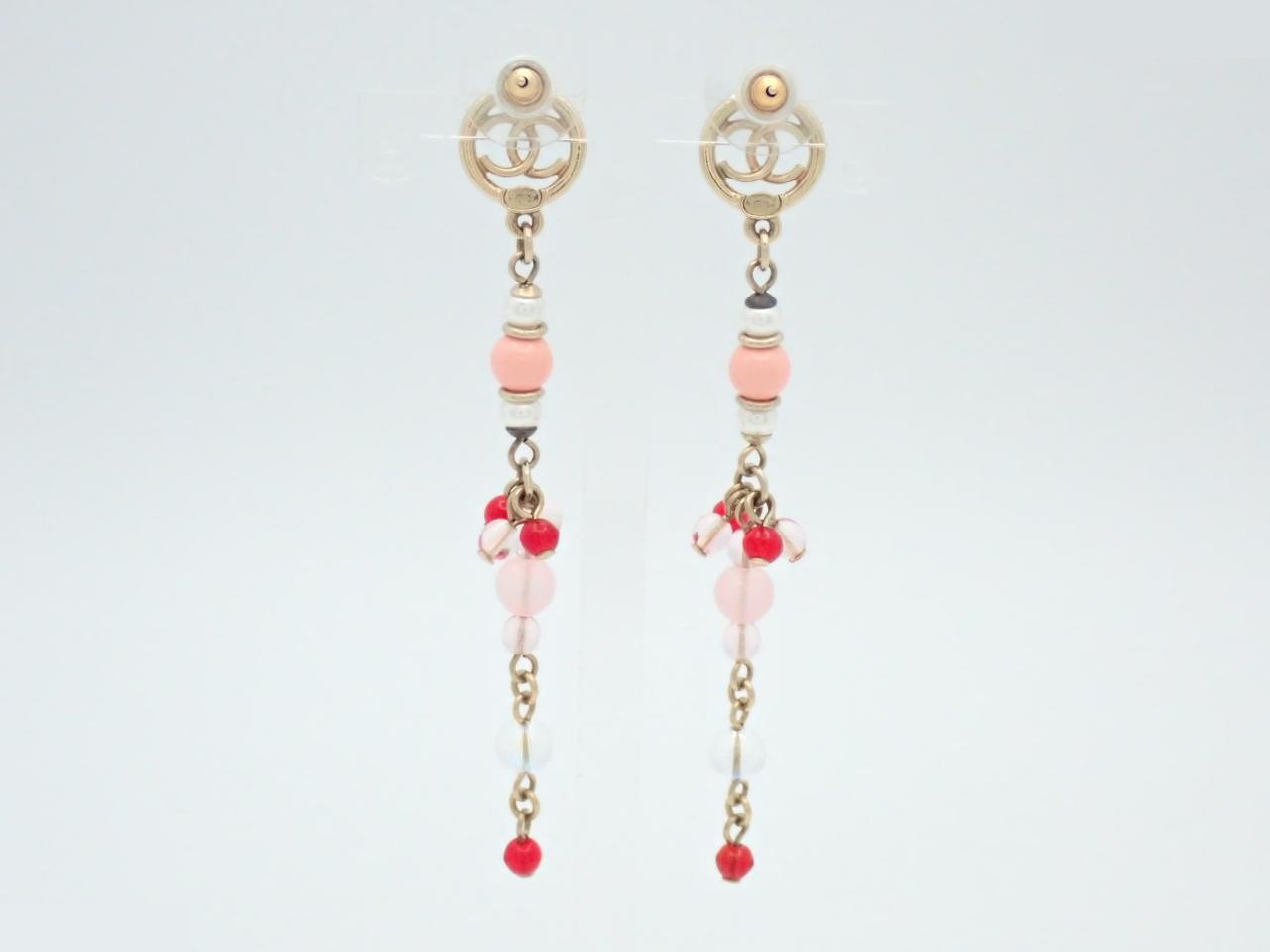 A19S Color Stone Swing Coco Mark Earrings — view 2