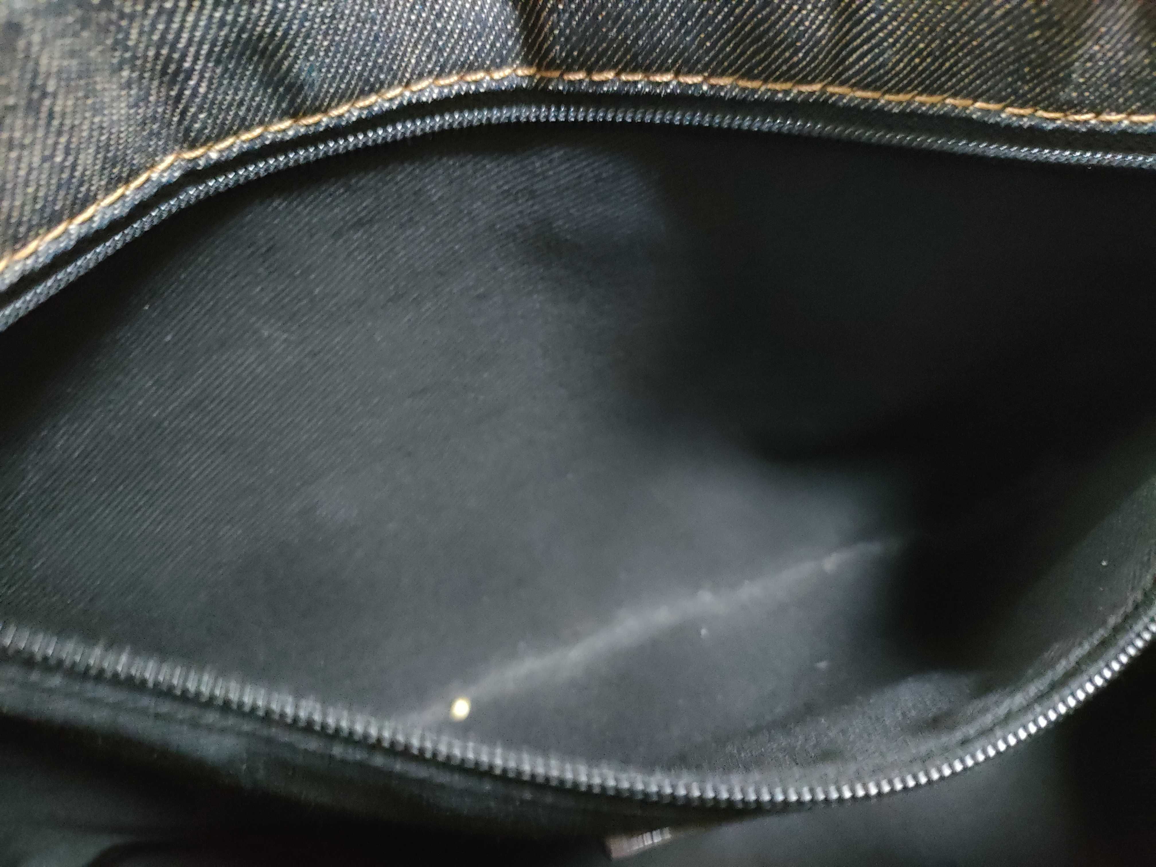 Anagram Shopper Denim x Leather Tote Bag Navy Tote Bag — view 10