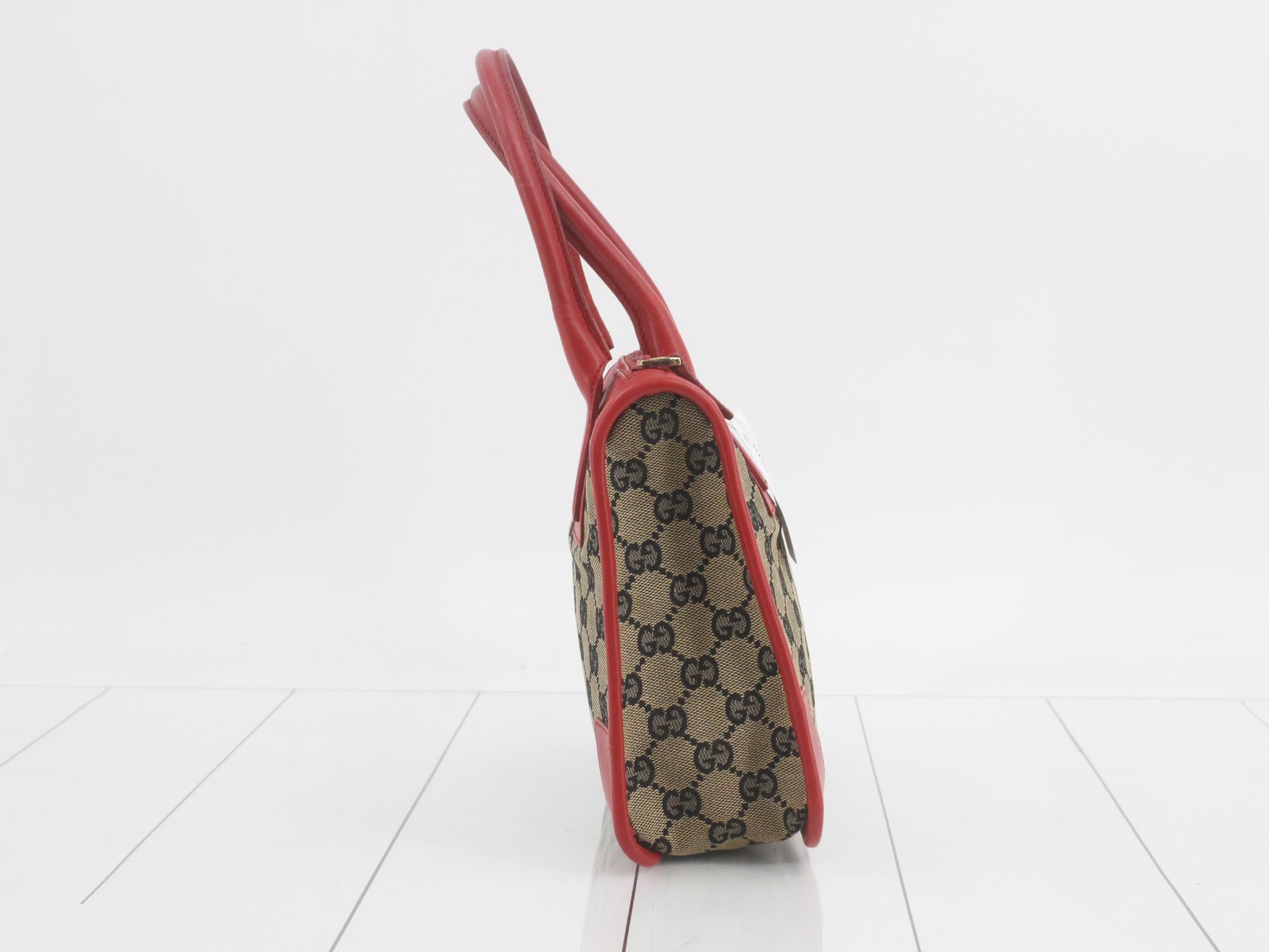 GG canvas handbag, red. — view 4
