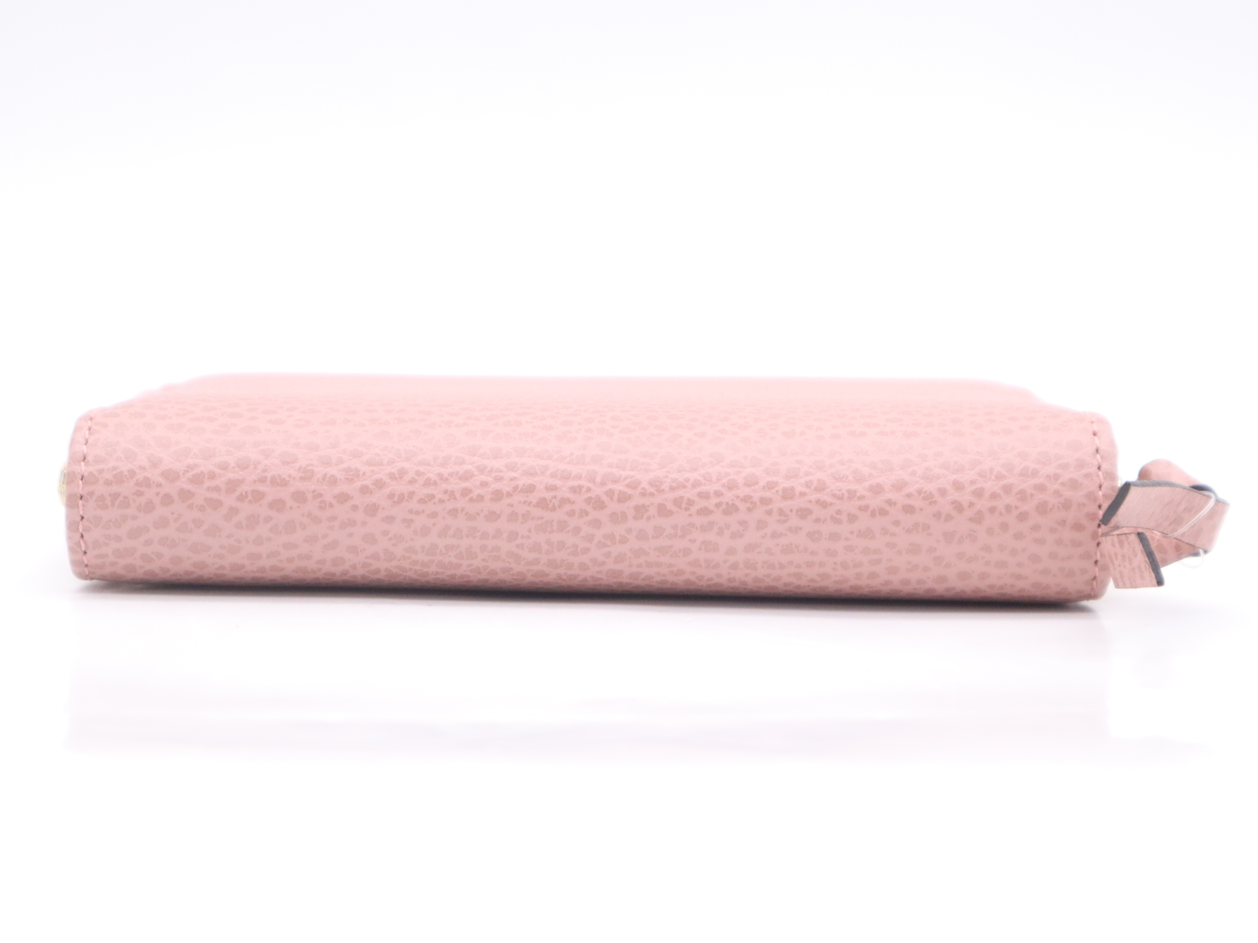354497 Leather Swing Round Zipper Wallet, Pink, with Box — view 4