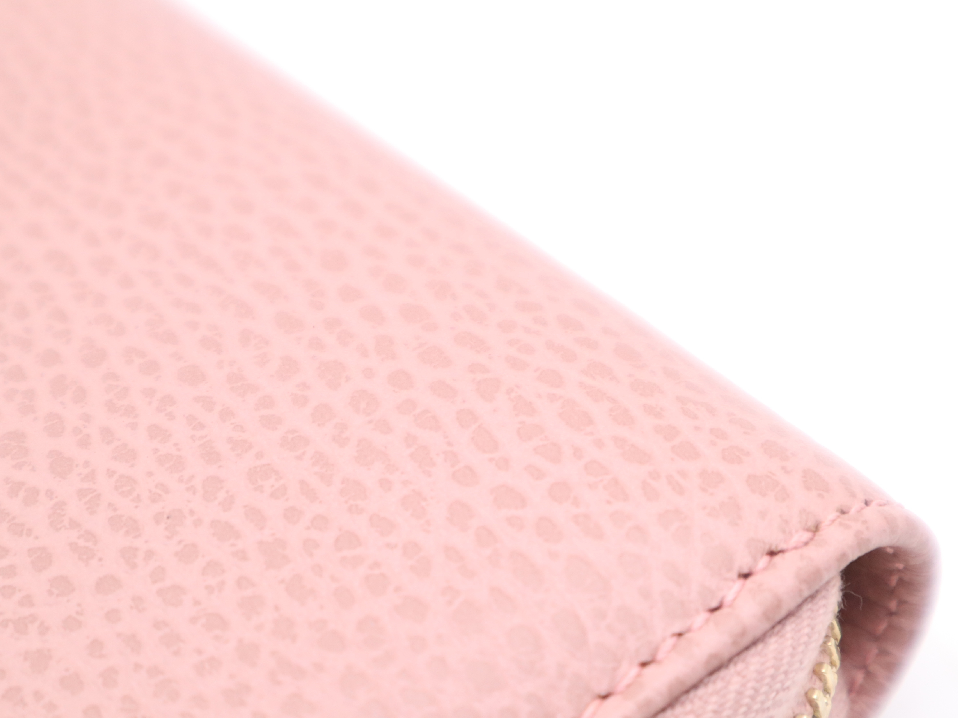 354497 Leather Swing Round Zipper Wallet, Pink, with Box — view 6