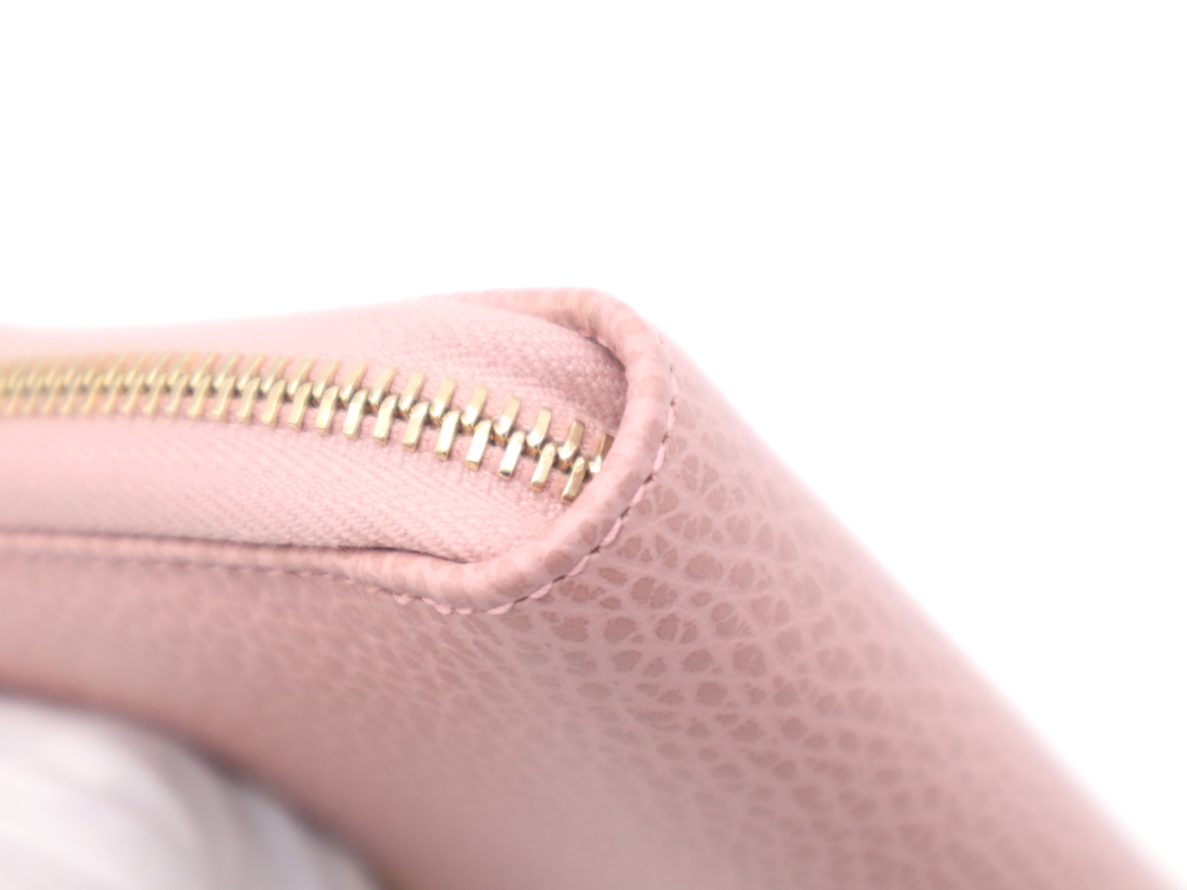 354497 Leather Swing Round Zipper Wallet, Pink, with Box — view 7