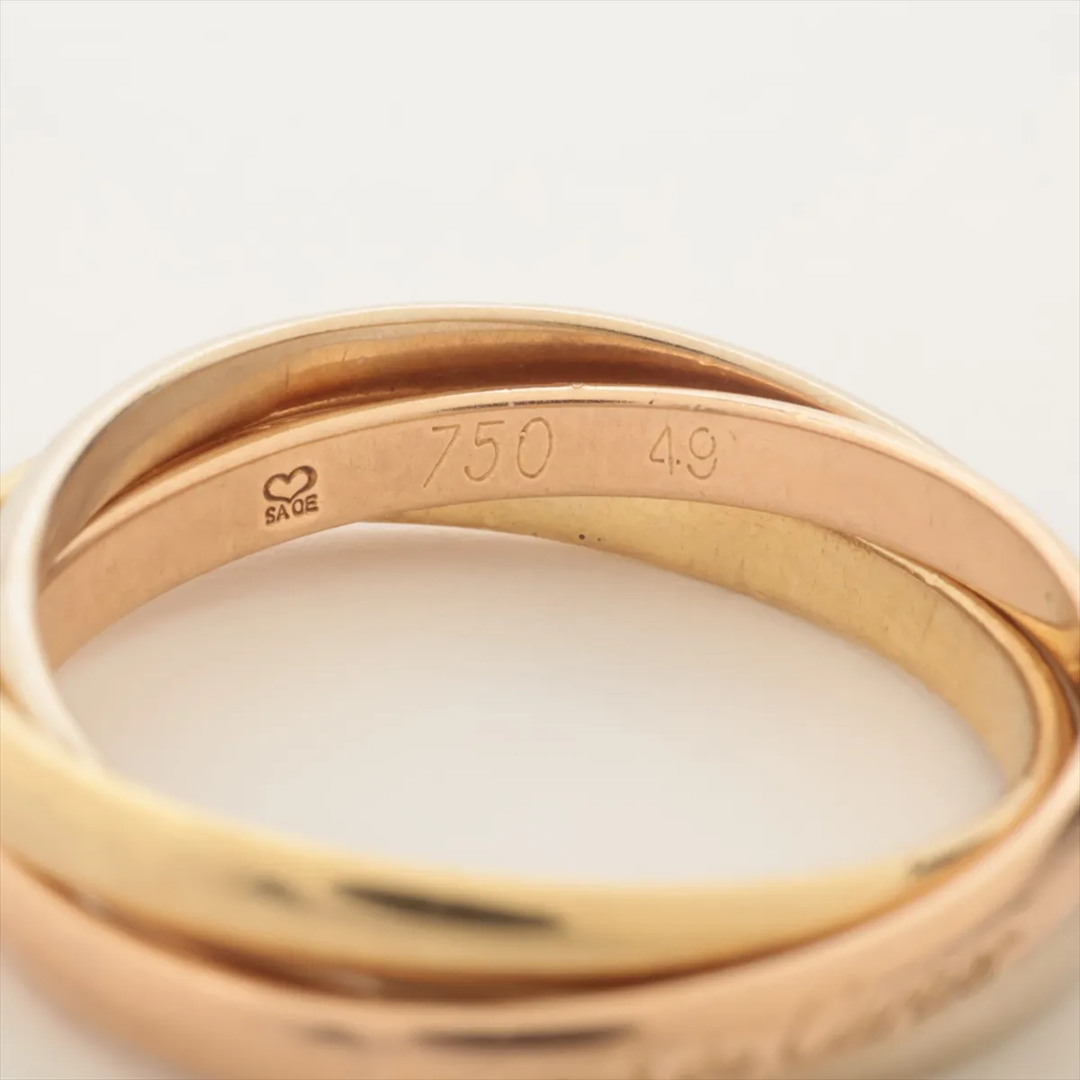 Trinity Ring 750 (Yellow Gold x Pink Gold x White Gold) 3.0g Size 49 O9292J — view 3