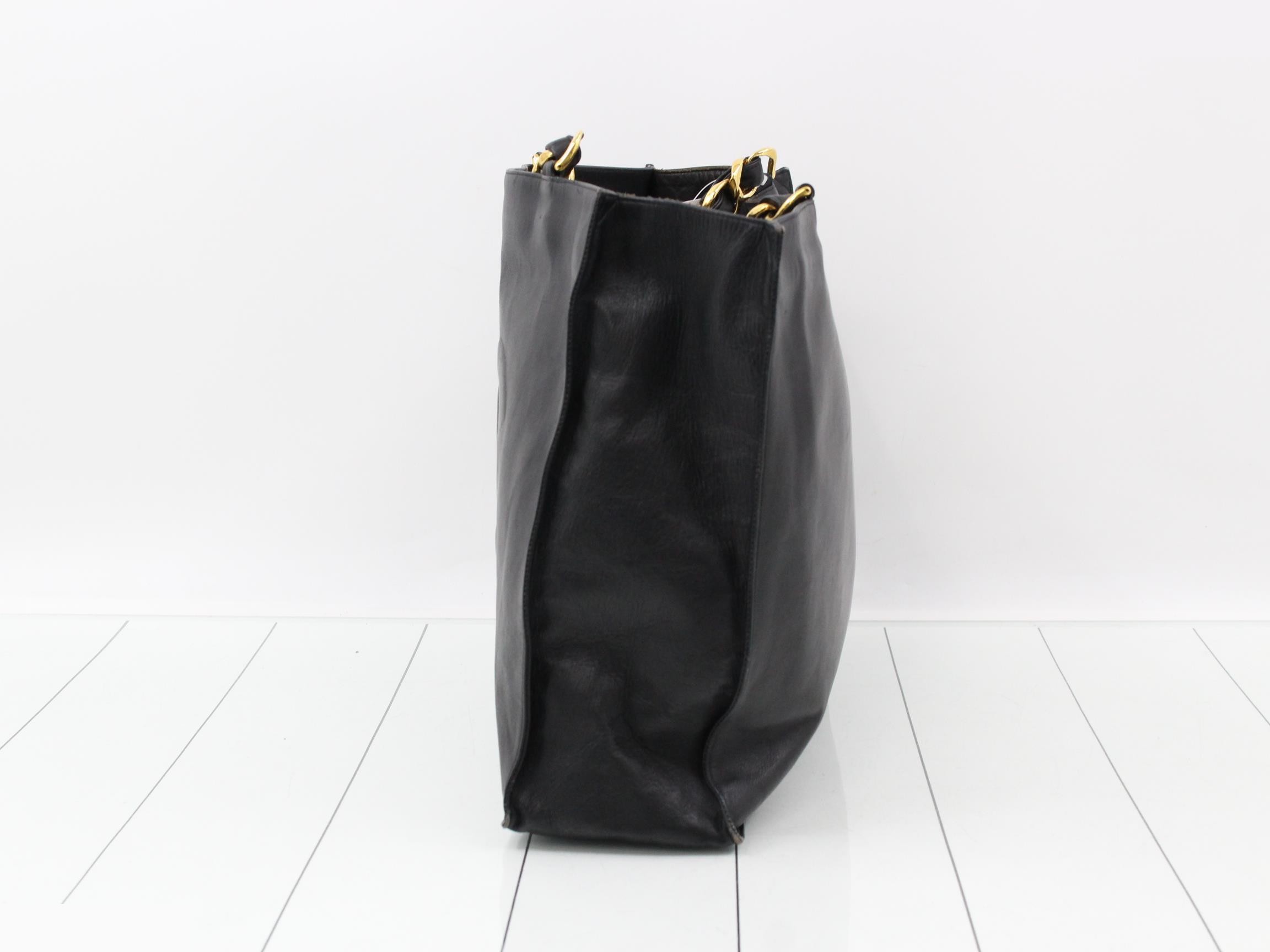 Coco Mark Leather Chain Tote Bag (with sticker) — view 3