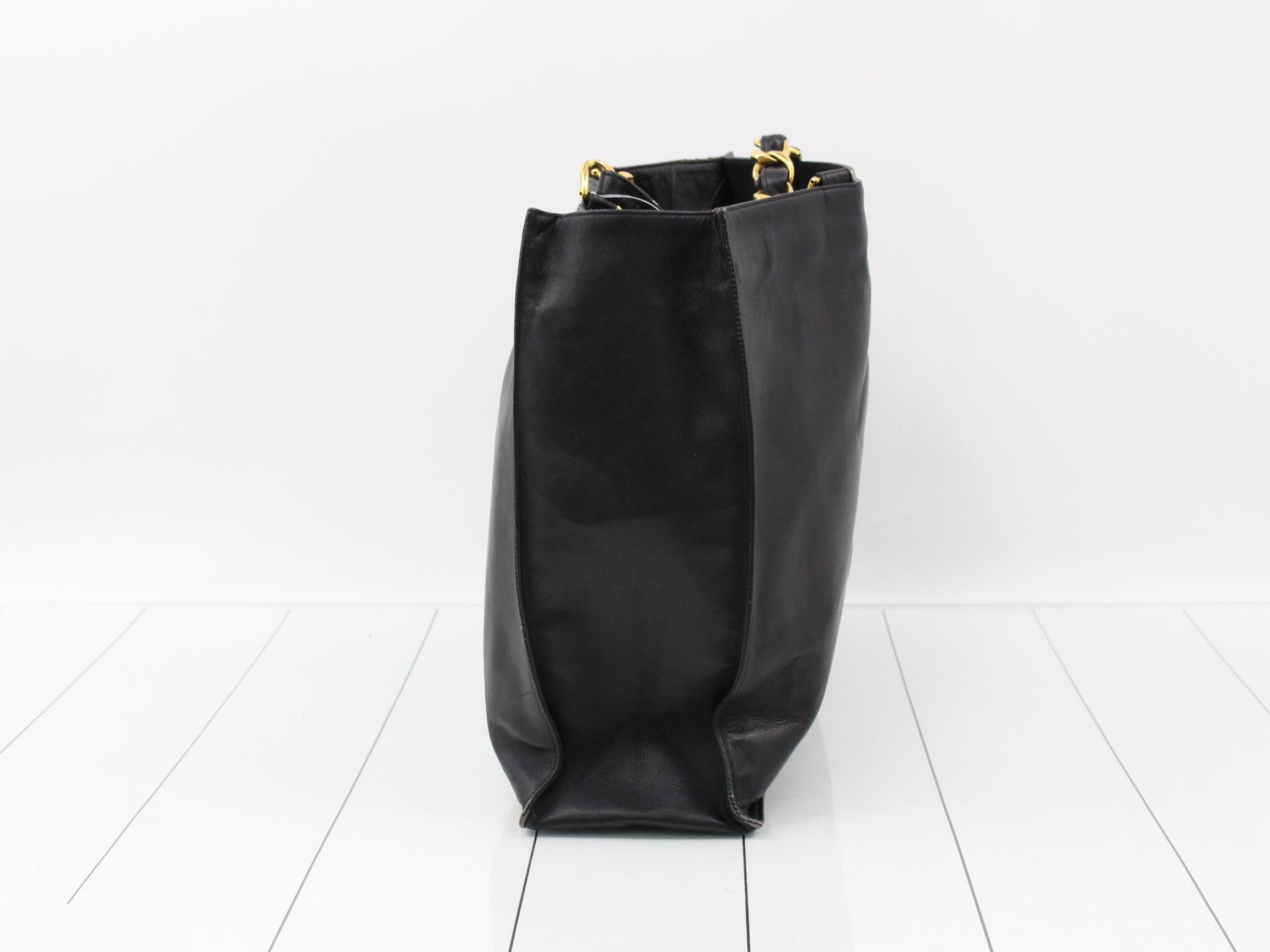 Coco Mark Leather Chain Tote Bag (with sticker) — view 4