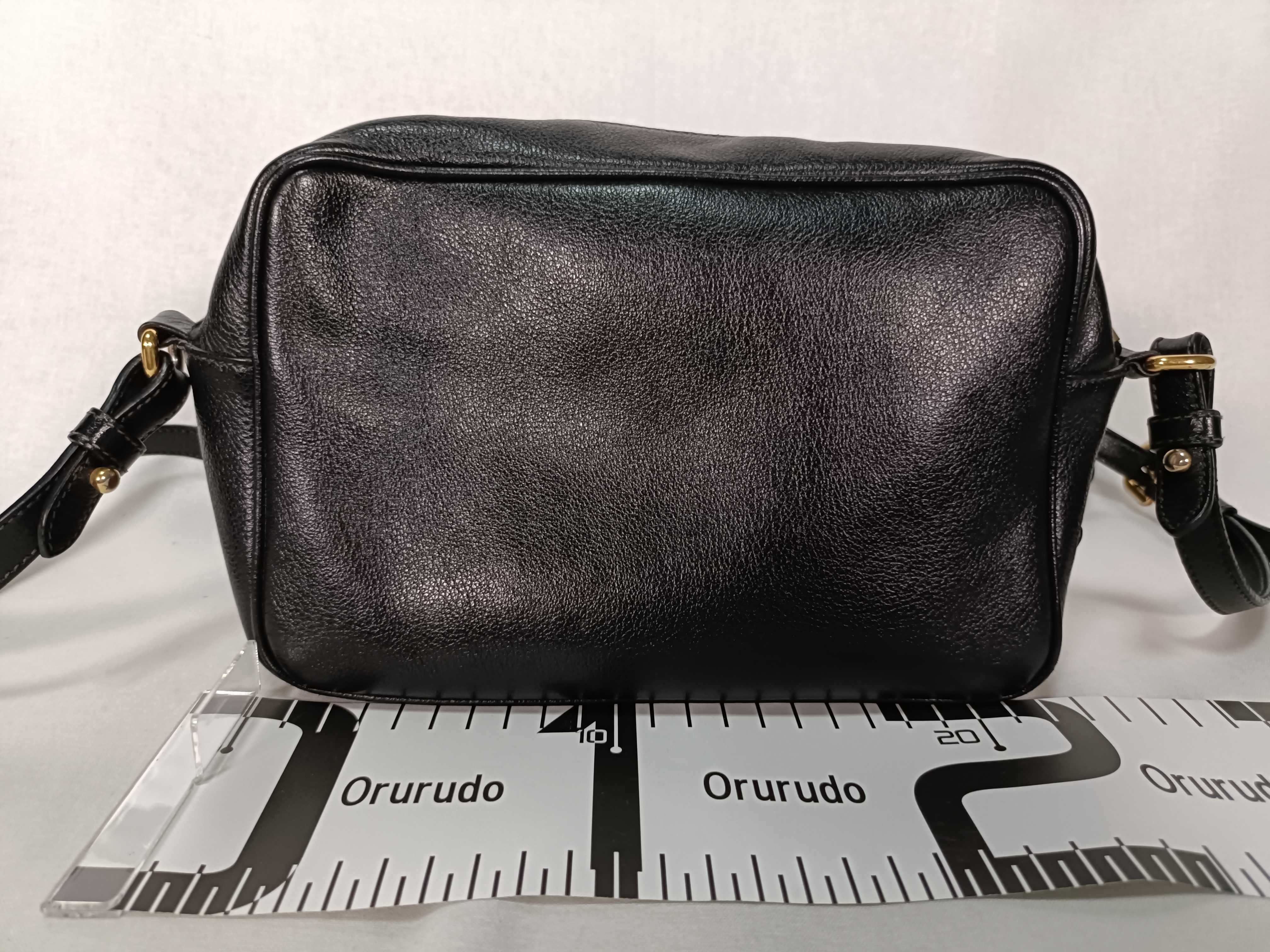 Logo Leather Shoulder Bag Black Shoulder Bag — view 2