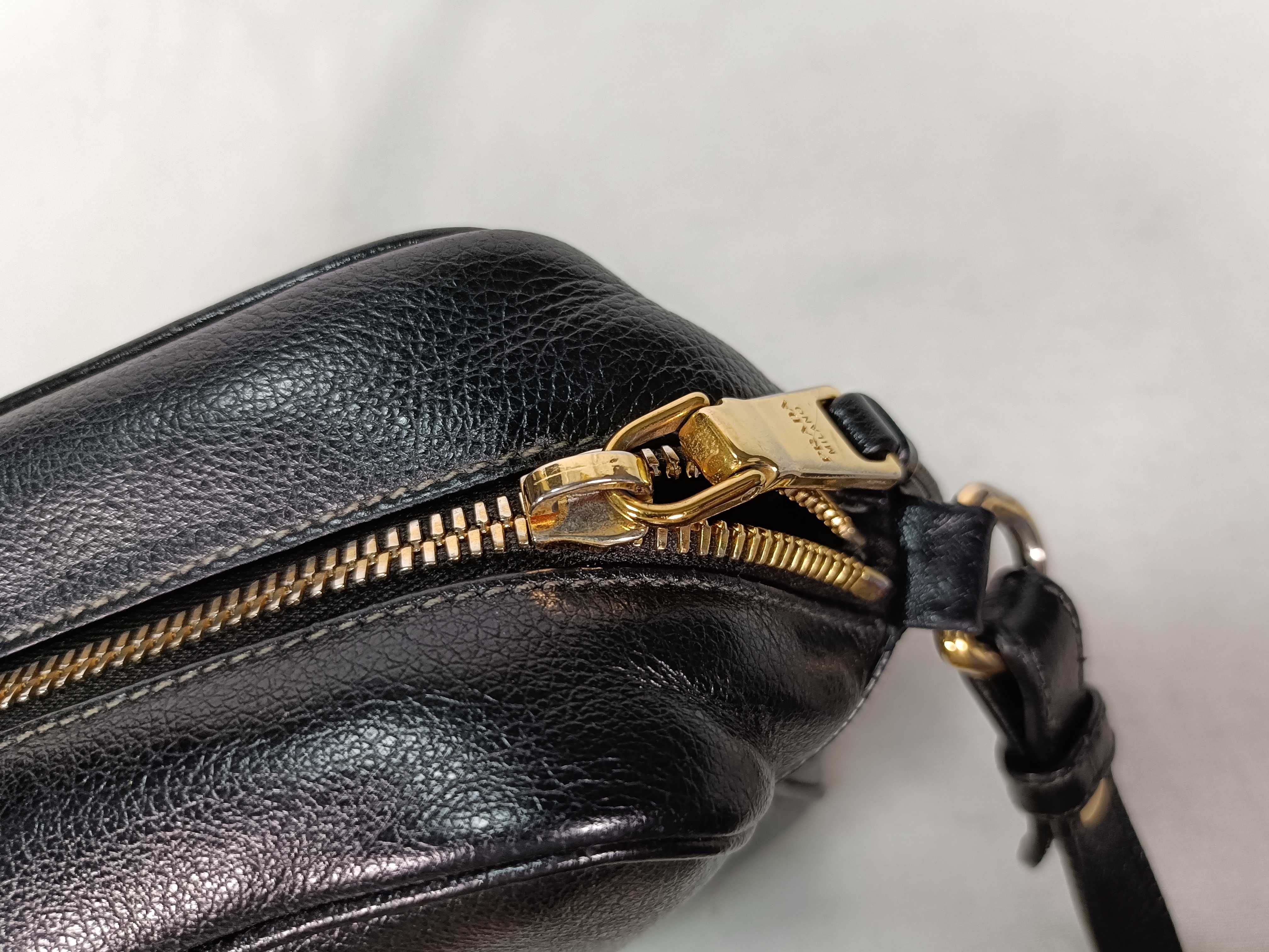 Logo Leather Shoulder Bag Black Shoulder Bag — view 7