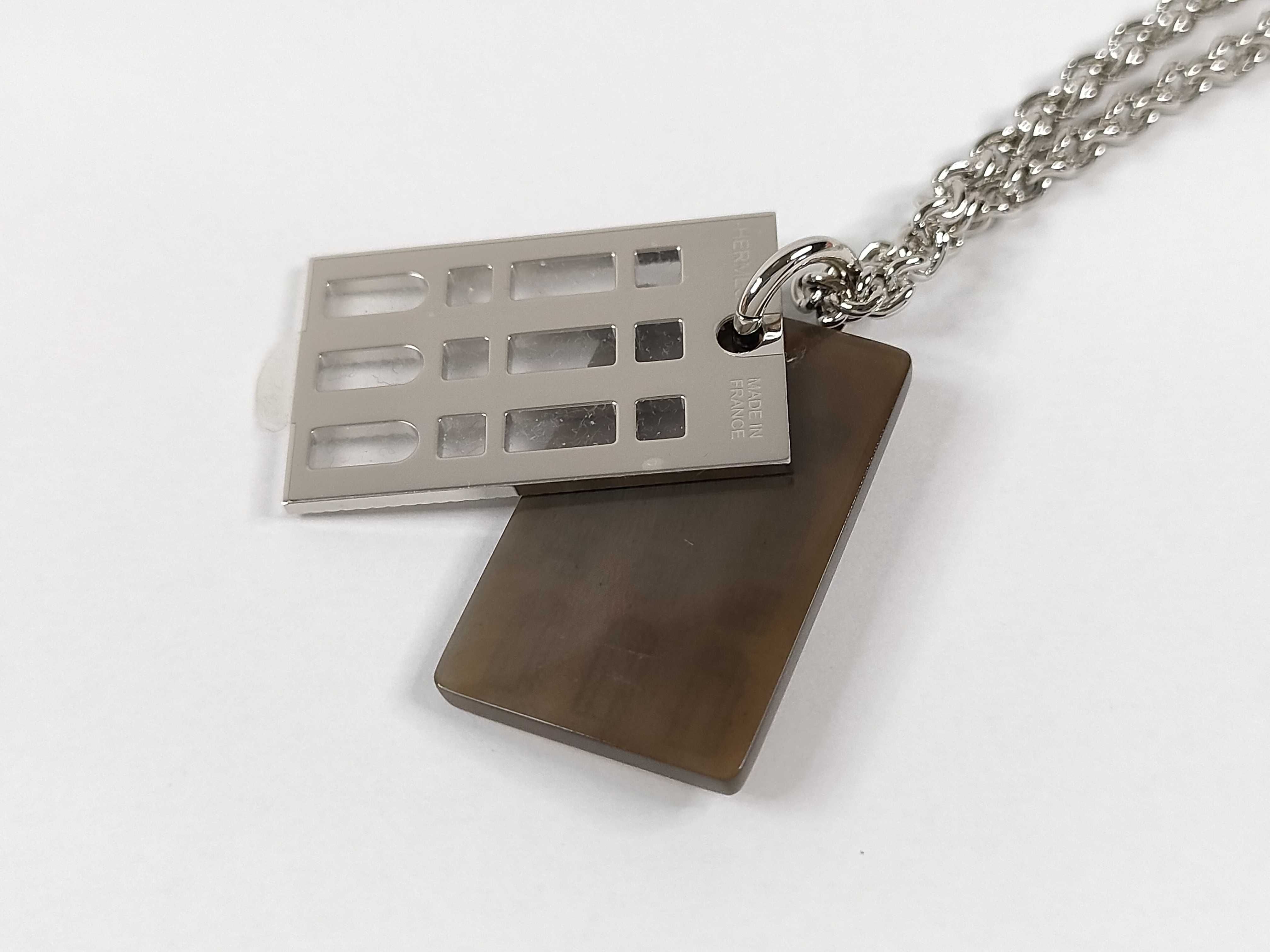 24 Faubourg Necklace, Buffalo Horn, Silver Hardware, Unused, Hermes Necklace — view 3