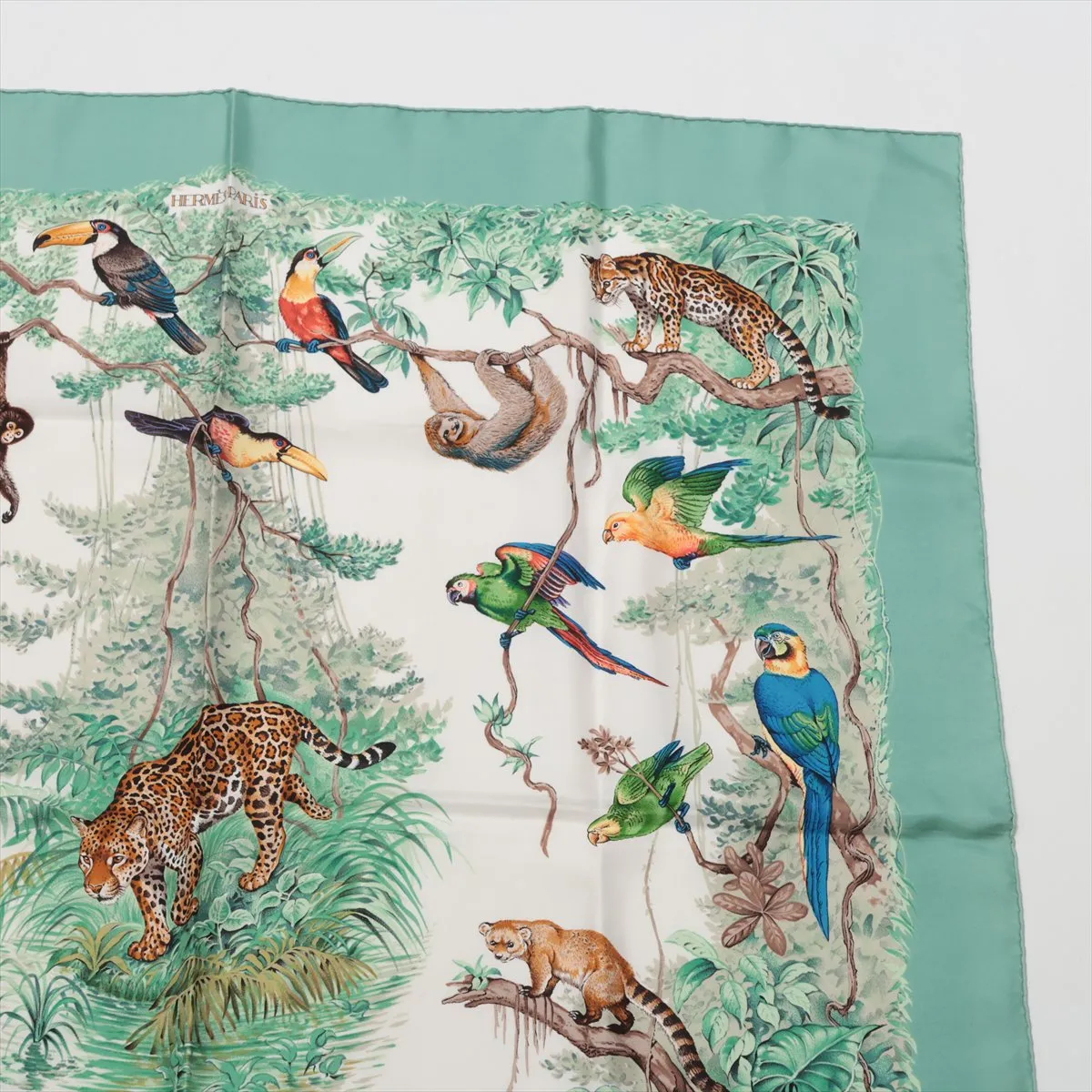 Carre 90 EQUATEUR Equator Scarf Silk Green — view 3