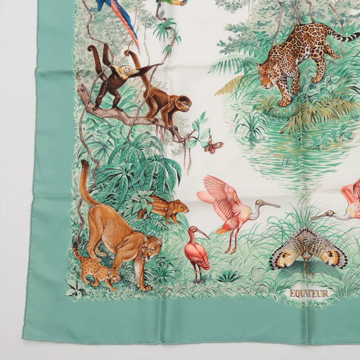 Carre 90 EQUATEUR Equator Scarf Silk Green — view 5