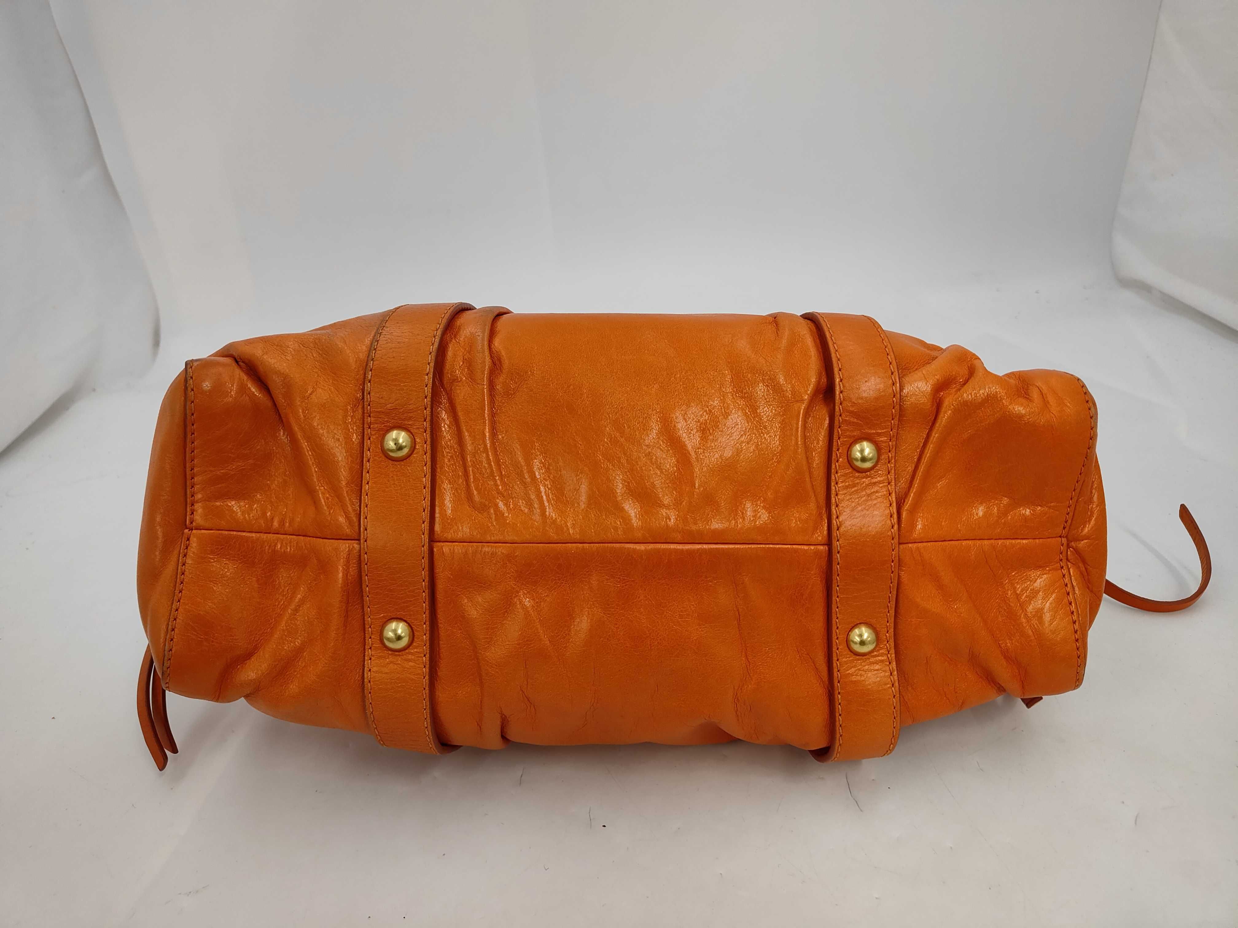 Vitello Luxe Orange 2-way Handbag with Shoulder Strap (Shoulder Bag) — view 4
