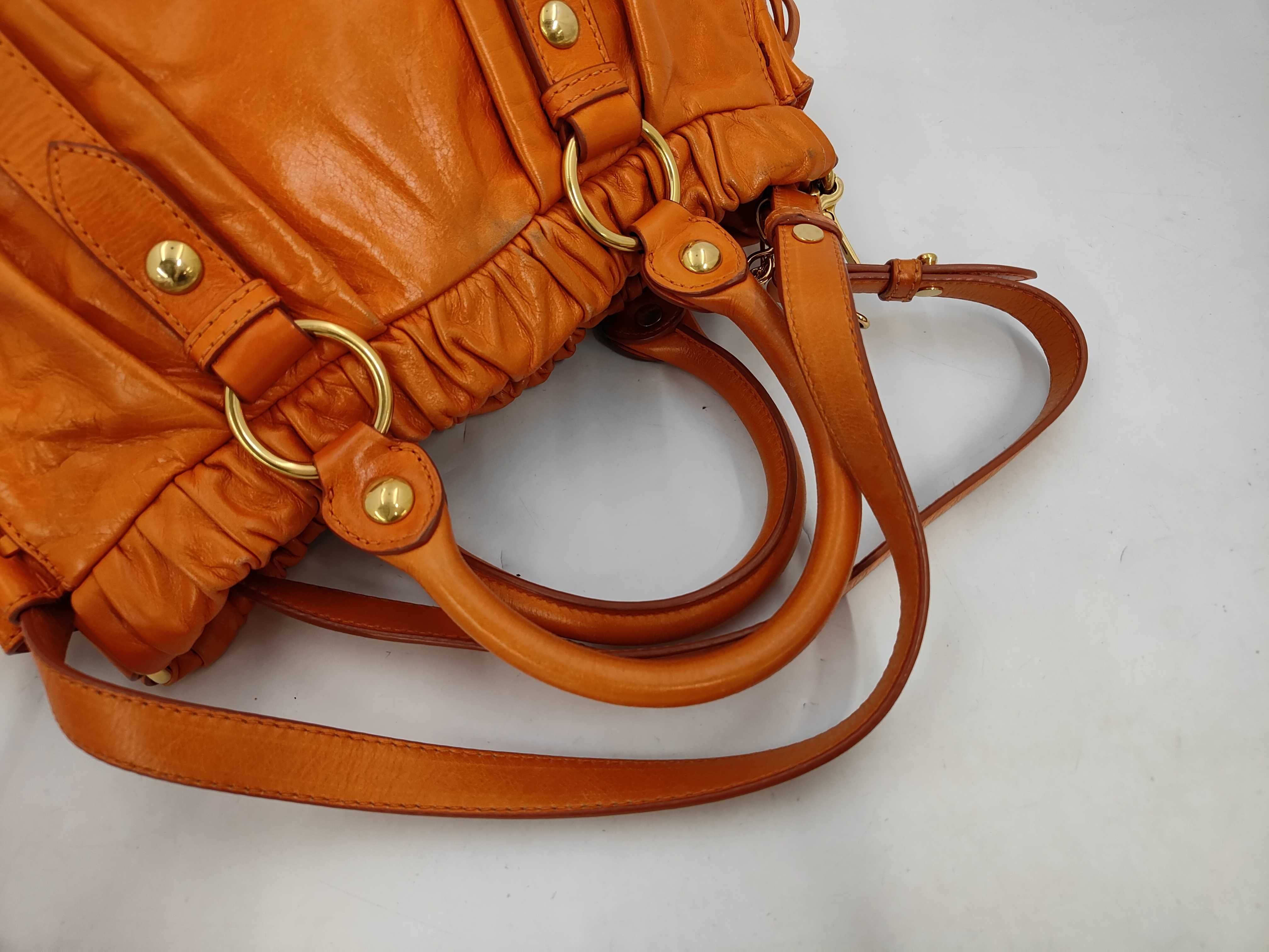 Vitello Luxe Orange 2-way Handbag with Shoulder Strap (Shoulder Bag) — view 5