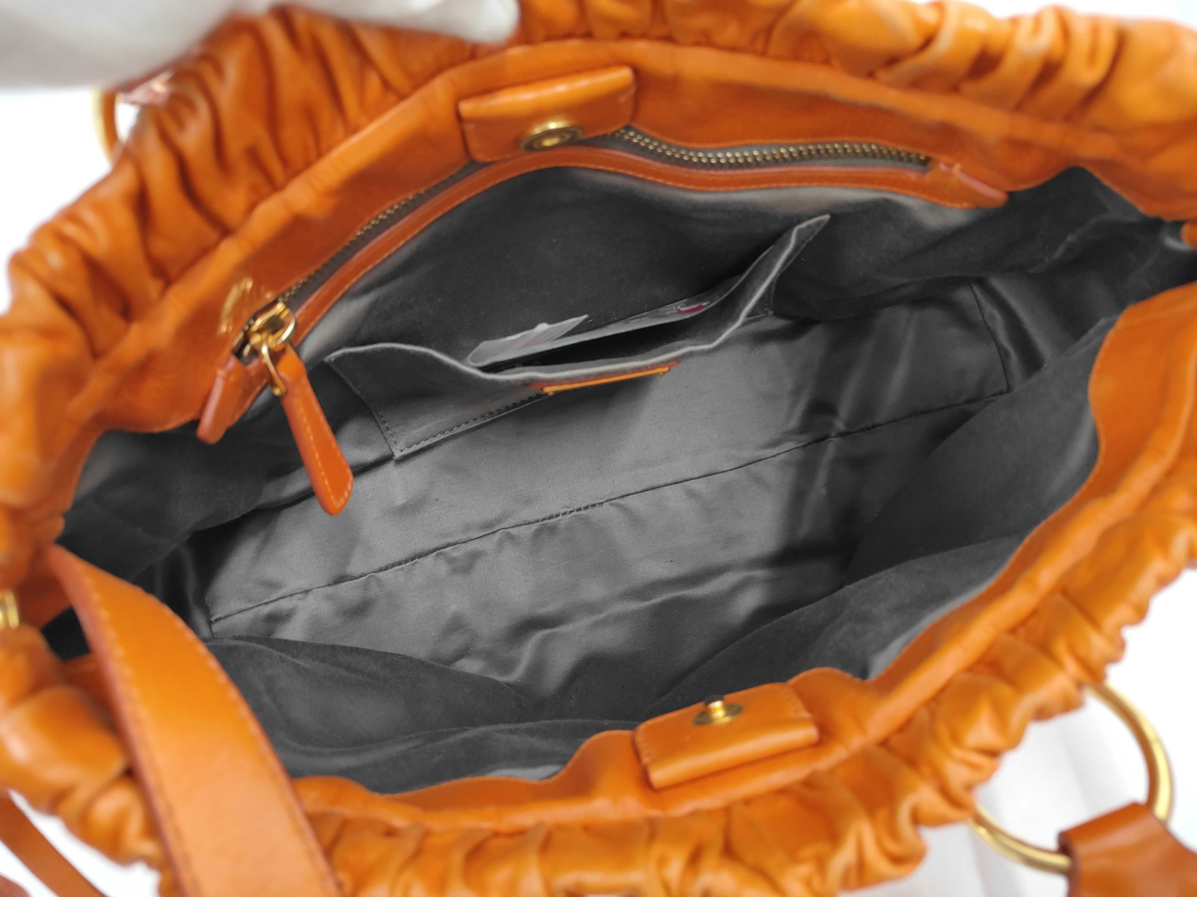Vitello Luxe Orange 2-way Handbag with Shoulder Strap (Shoulder Bag) — view 8