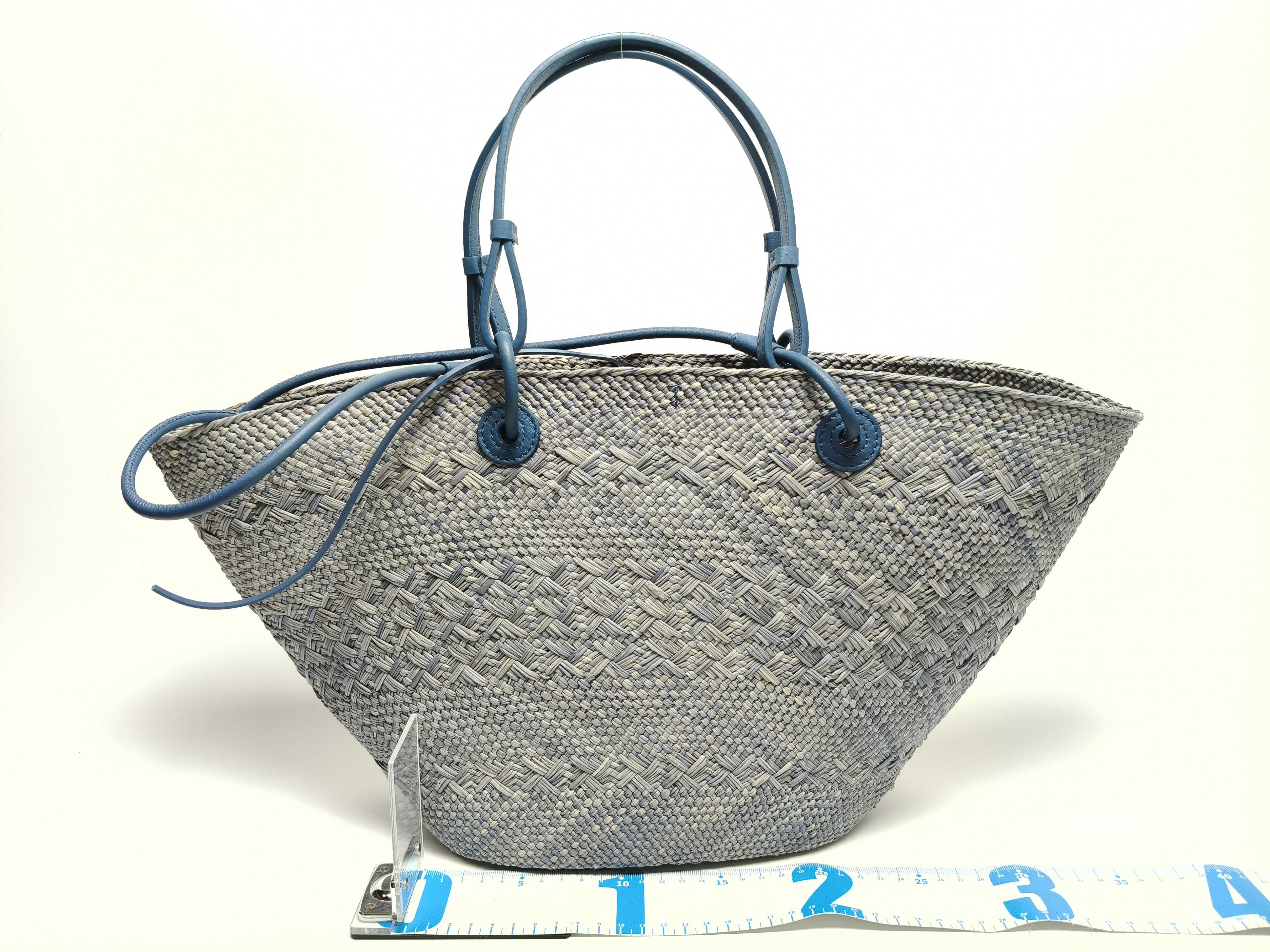 Anagram Basket Bag Medium, Ilaca Palm x Calfskin Tote Bag — view 2