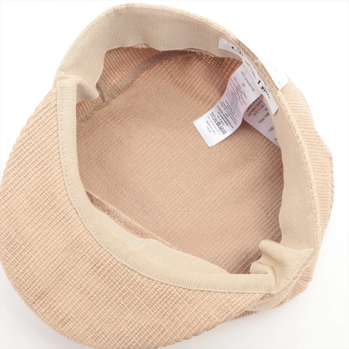 02DCP920A140 Logo Casquette 57 Cotton x Polyester x Viscose Beige Threading Fuzzing Losing its shape Teasing — view 4