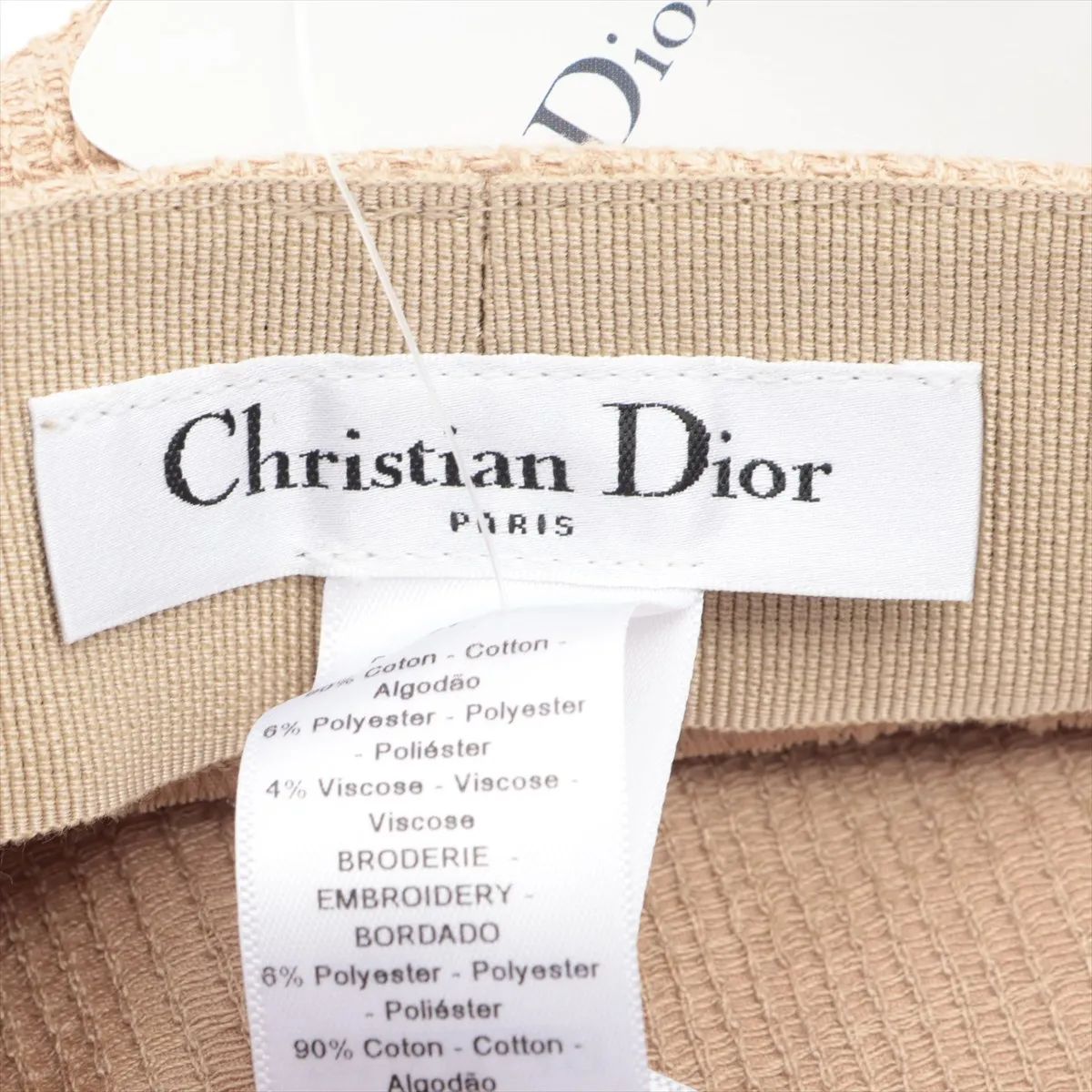 02DCP920A140 Logo Casquette 57 Cotton x Polyester x Viscose Beige Threading Fuzzing Losing its shape Teasing — view 5