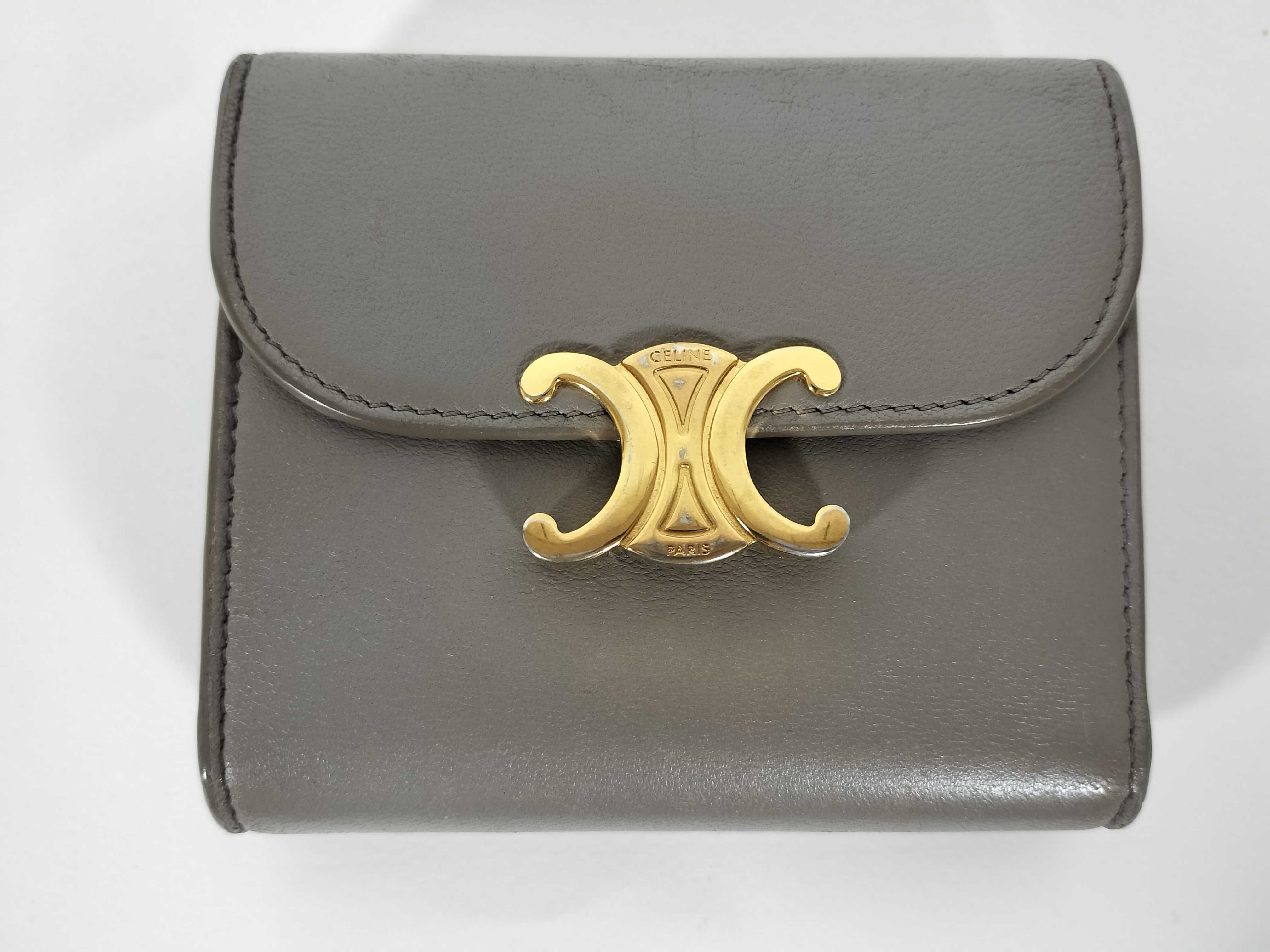 Triomphe Grey Compact Wallet