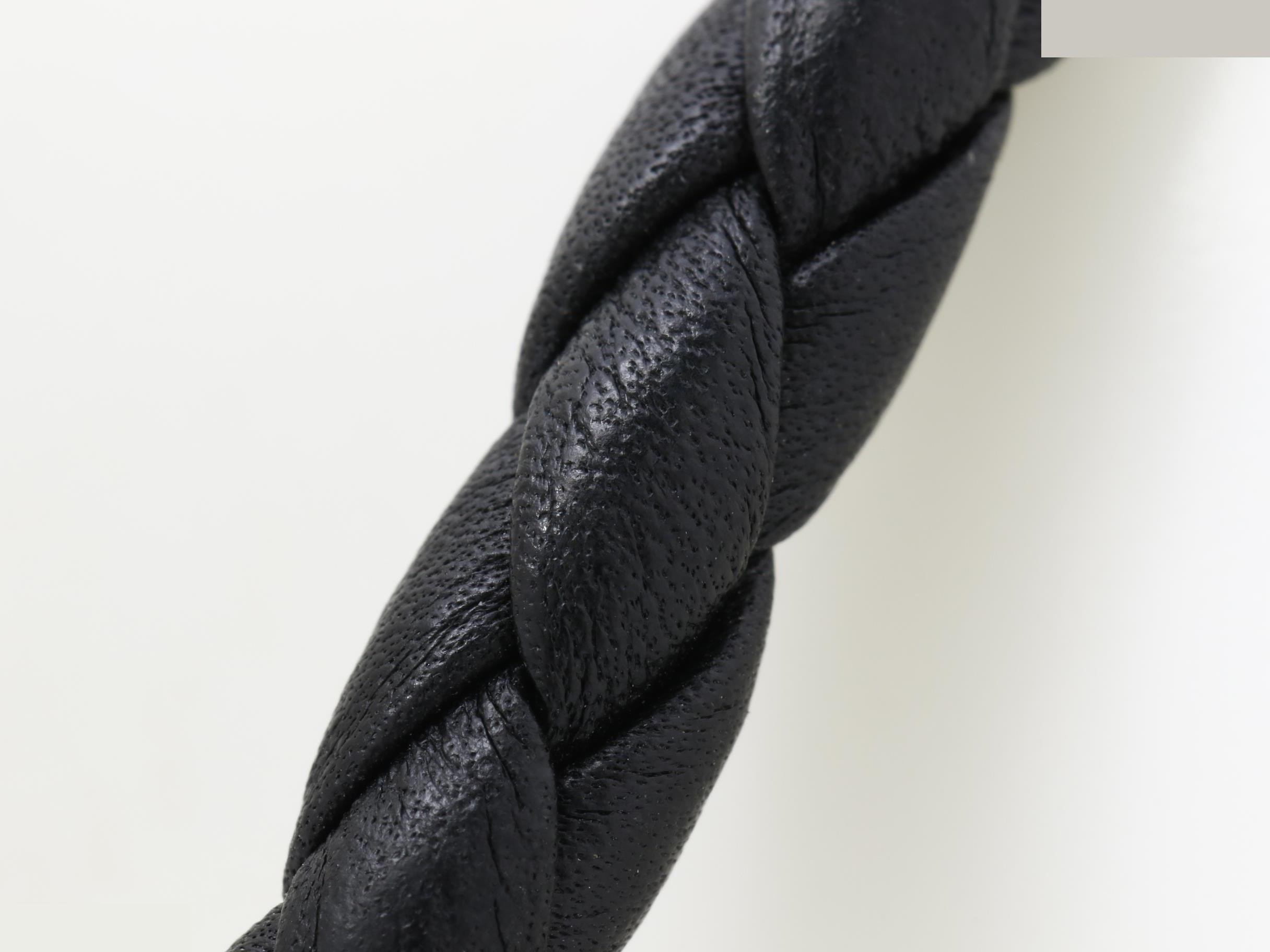 750YG Braided Leather Bangle — view 2