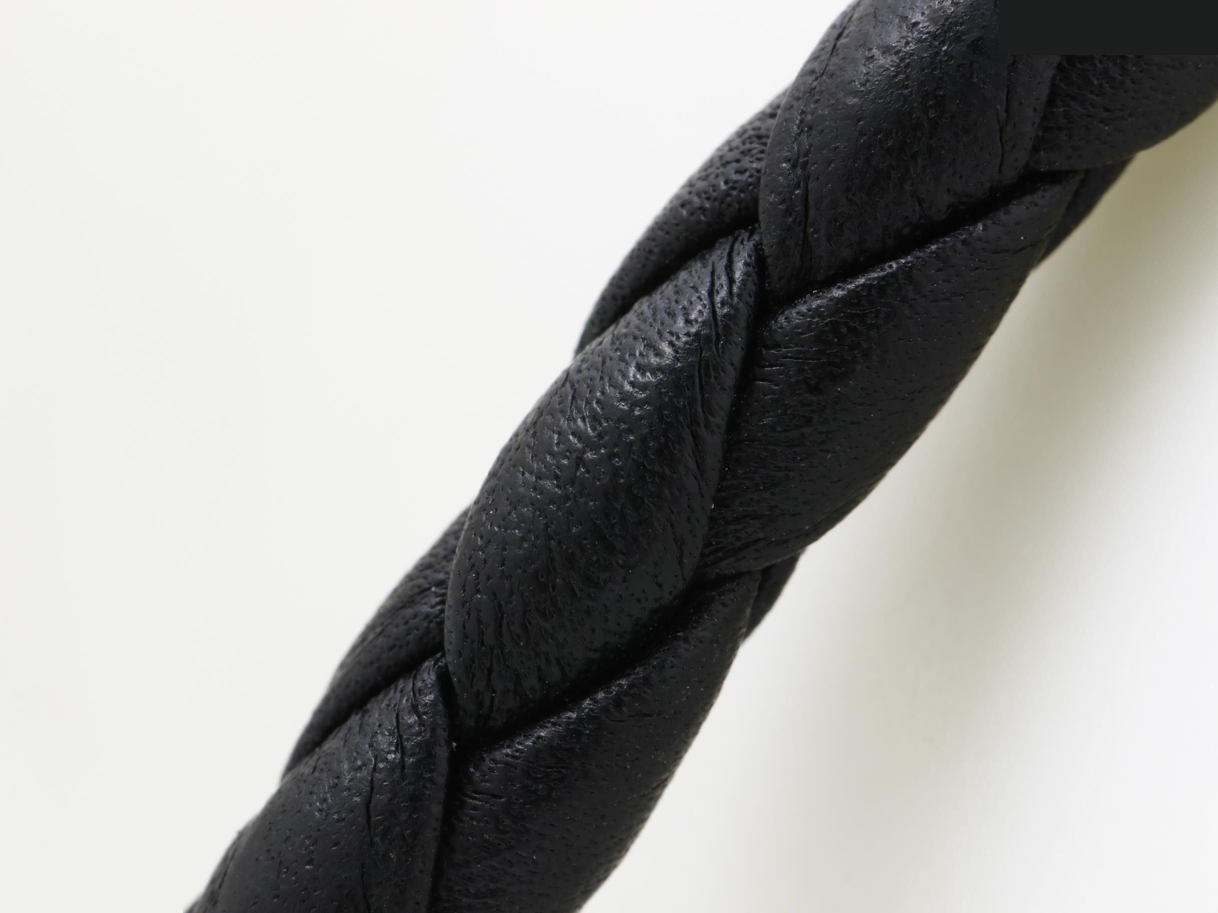 750YG Braided Leather Bangle — view 3