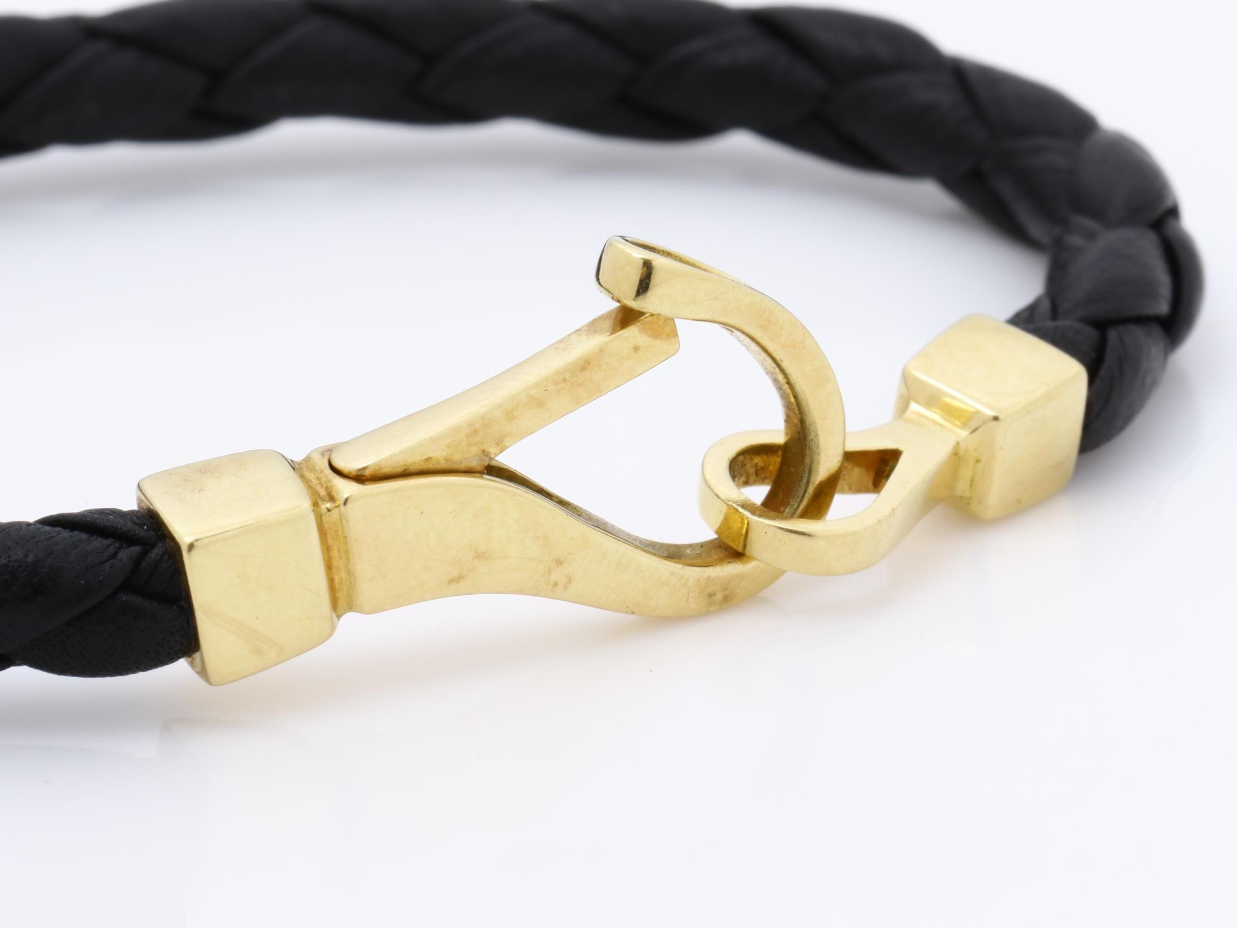 750YG Braided Leather Bangle — view 5
