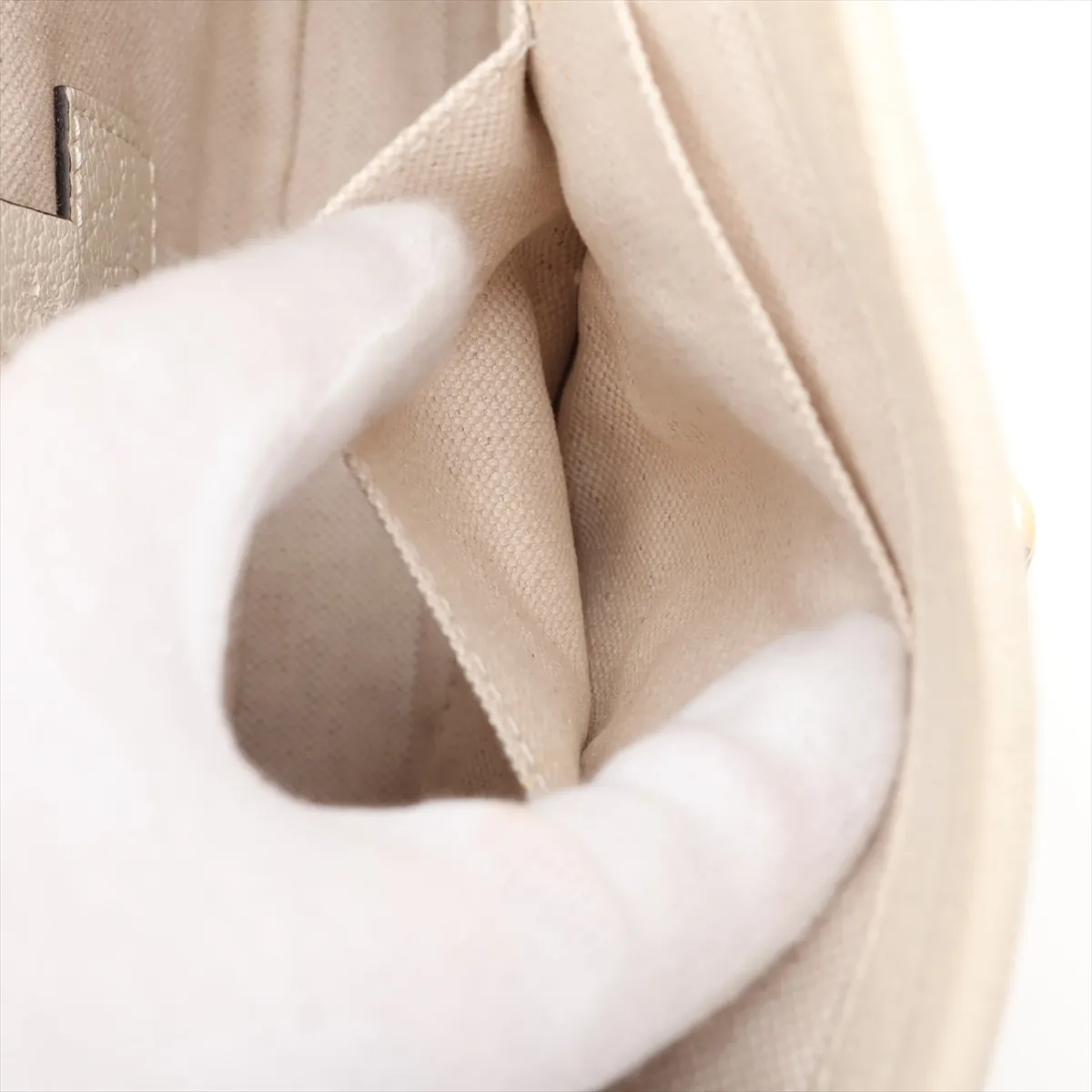 GG Flora New Jackie 550152 Canvas x Leather Shoulder Bag, White — view 10