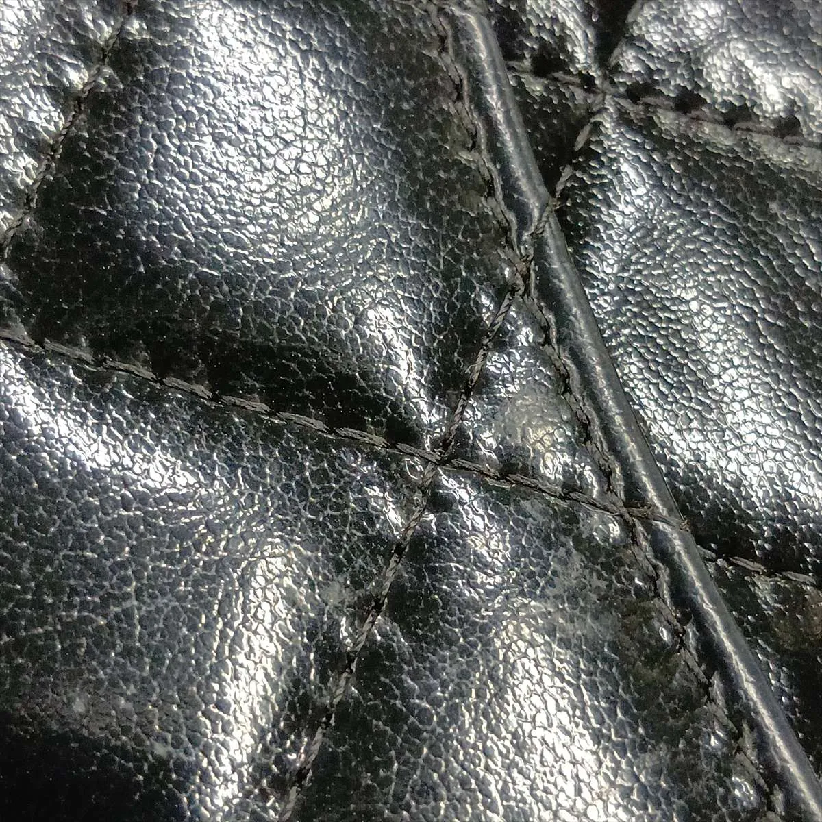 Matelassé Coated Leather Chain Wallet, Black with Gold Hardware, 27023844, Serial Number 27 — view 14